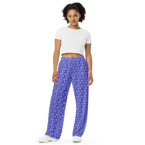 Blue Paw Prints All-over print unisex wide-leg pants