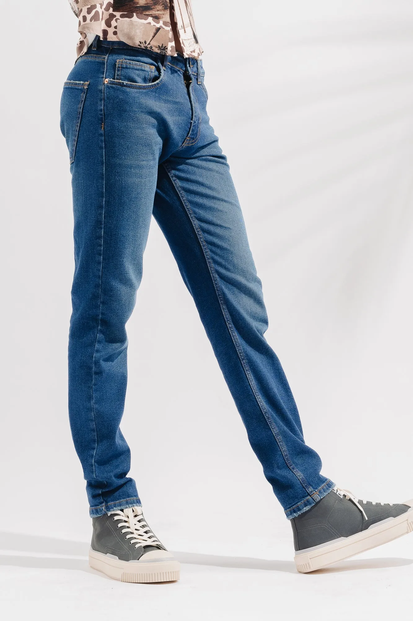 Blue Slim Men's Jeans (Plus Size)