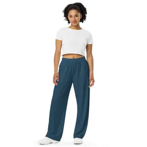 Blue unisex wide-leg pants, Unisex Baggy Pants
