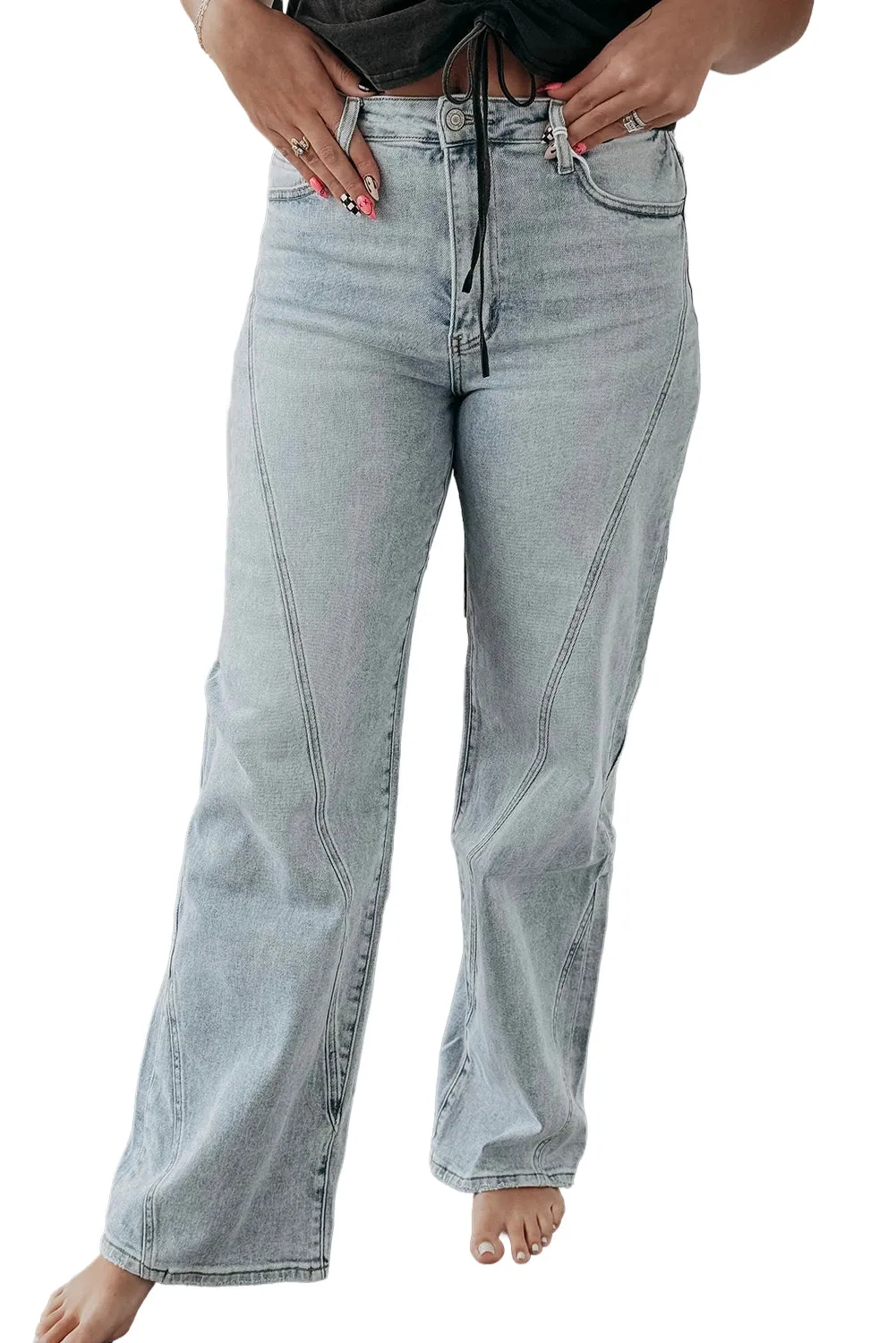Blue Zone Planet |  Beau Blue Plus Size Vintage Seamed Jeans