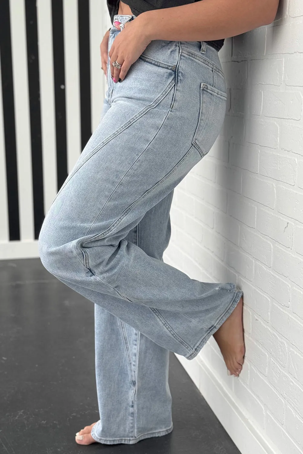 Blue Zone Planet |  Beau Blue Plus Size Vintage Seamed Jeans