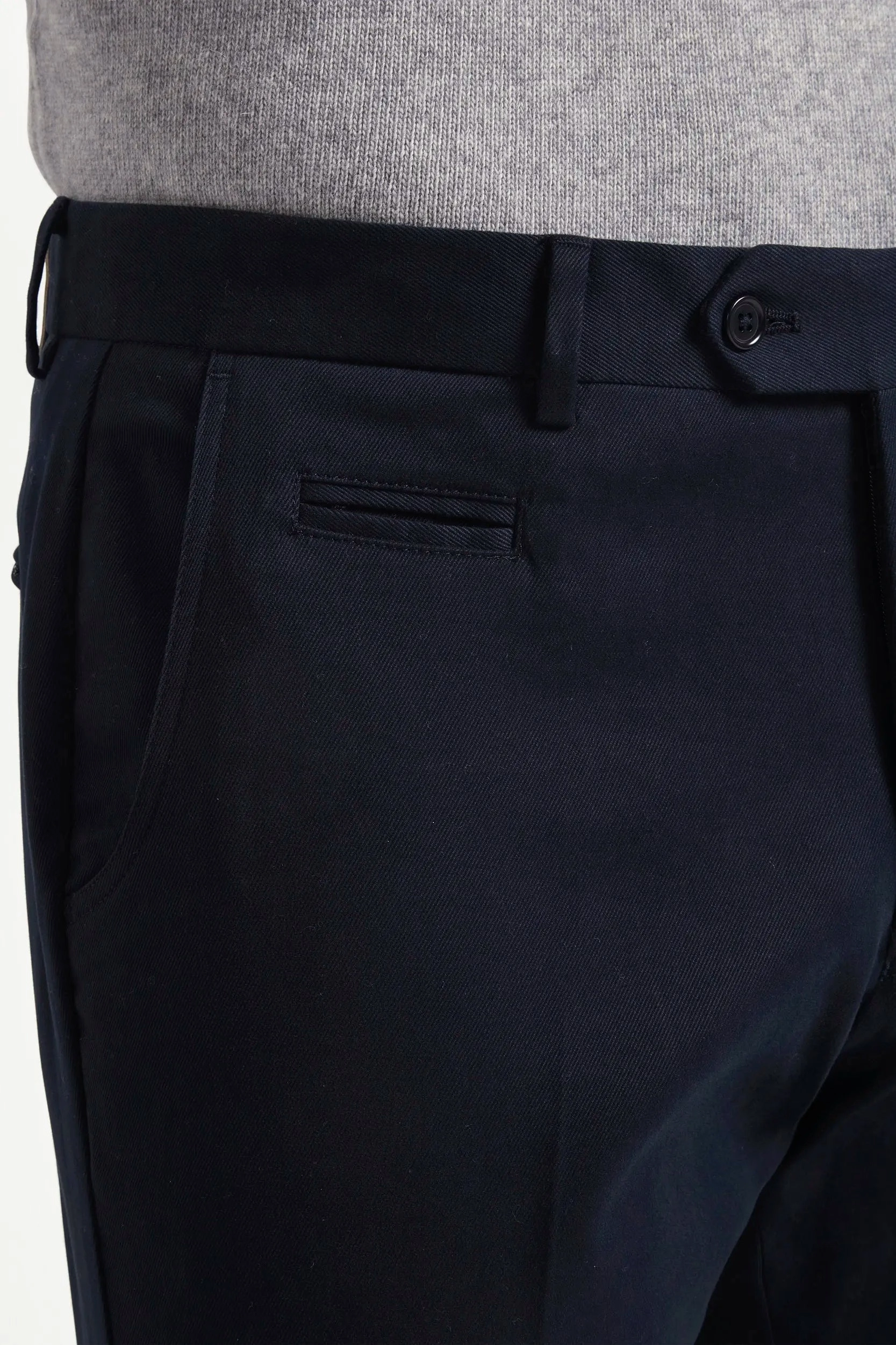 Blue cotton and cashmere Garda trousers - Made in Italy