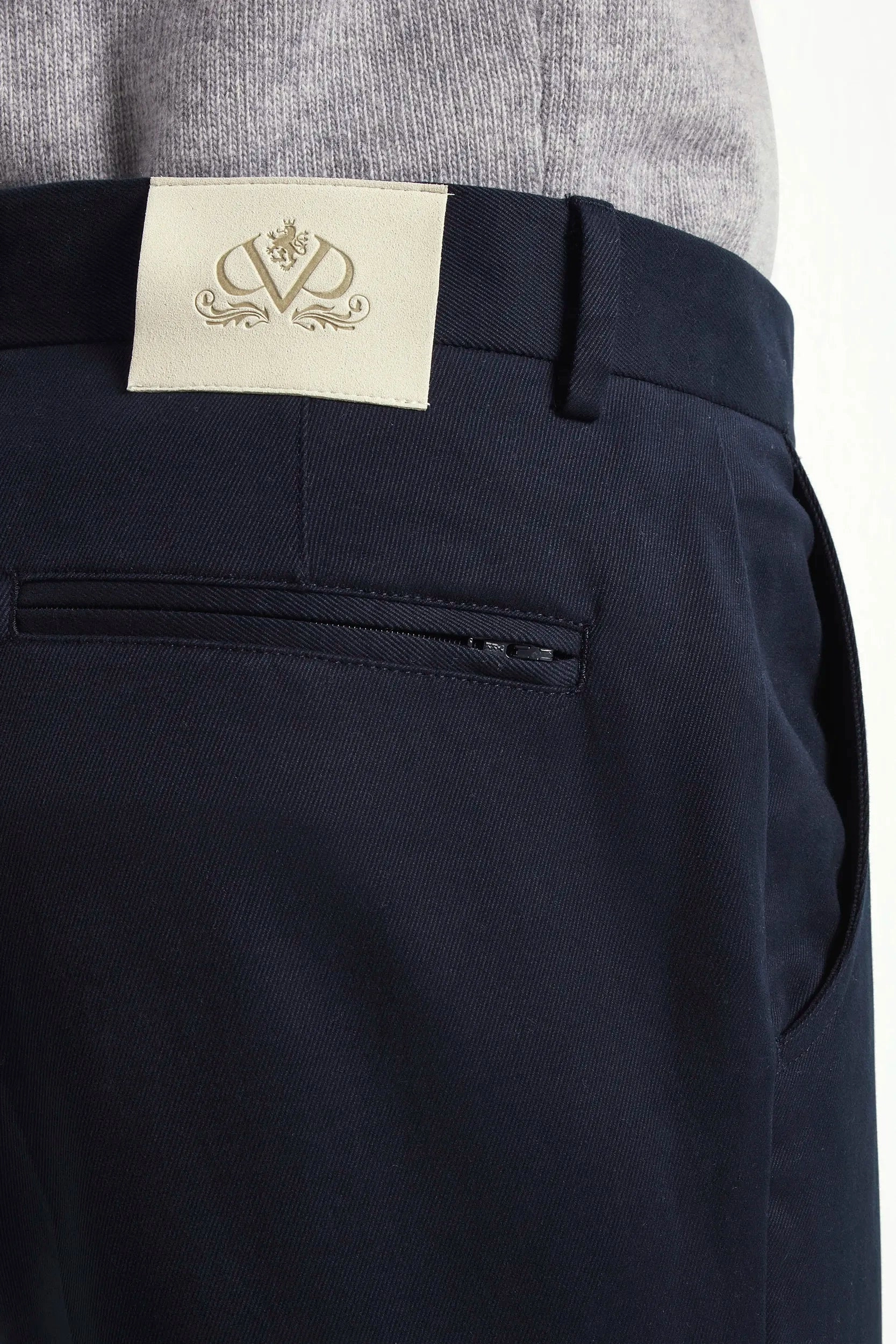 Blue cotton and cashmere Garda trousers - Made in Italy