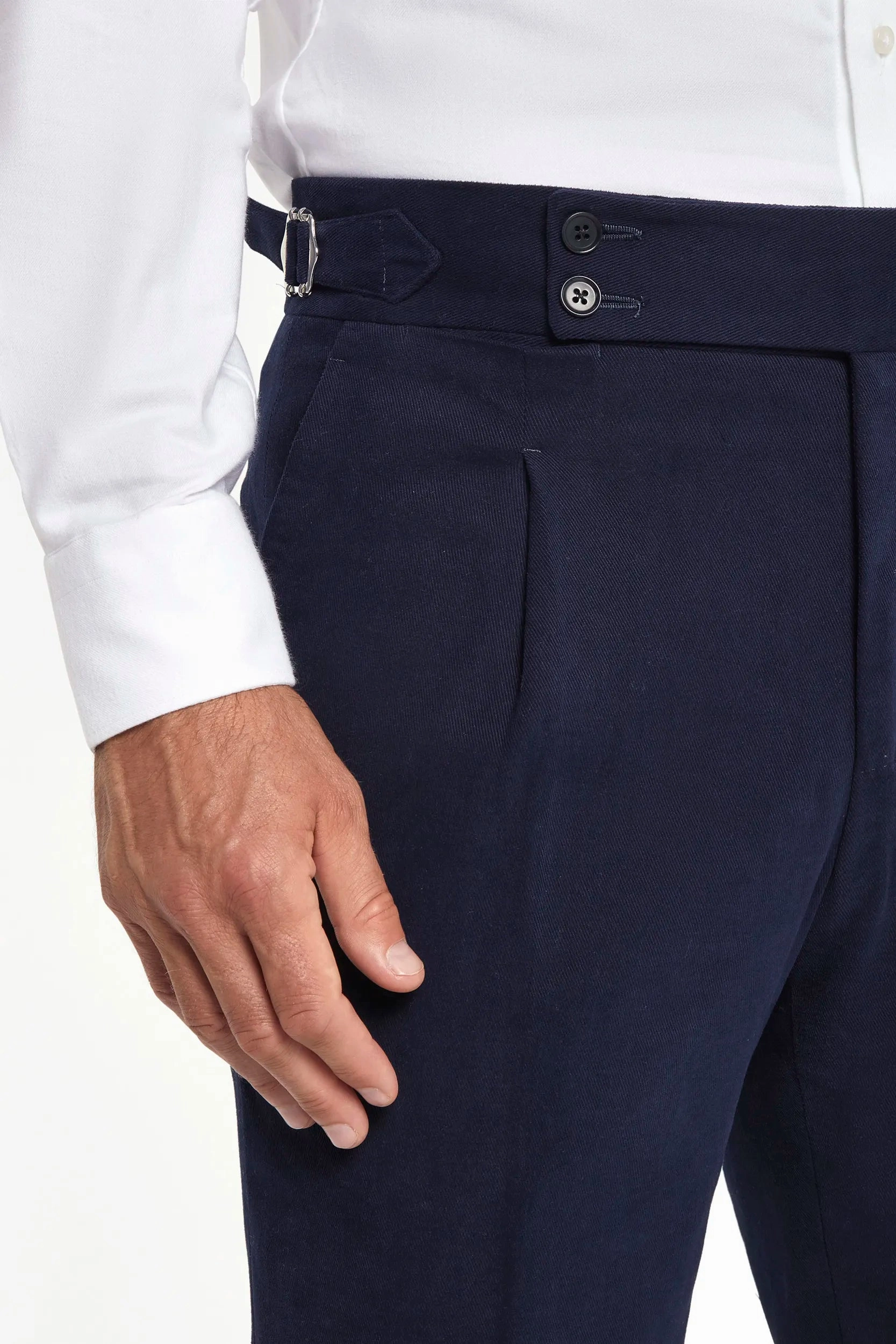 Blue cotton Soragna trousers - Made in Italy