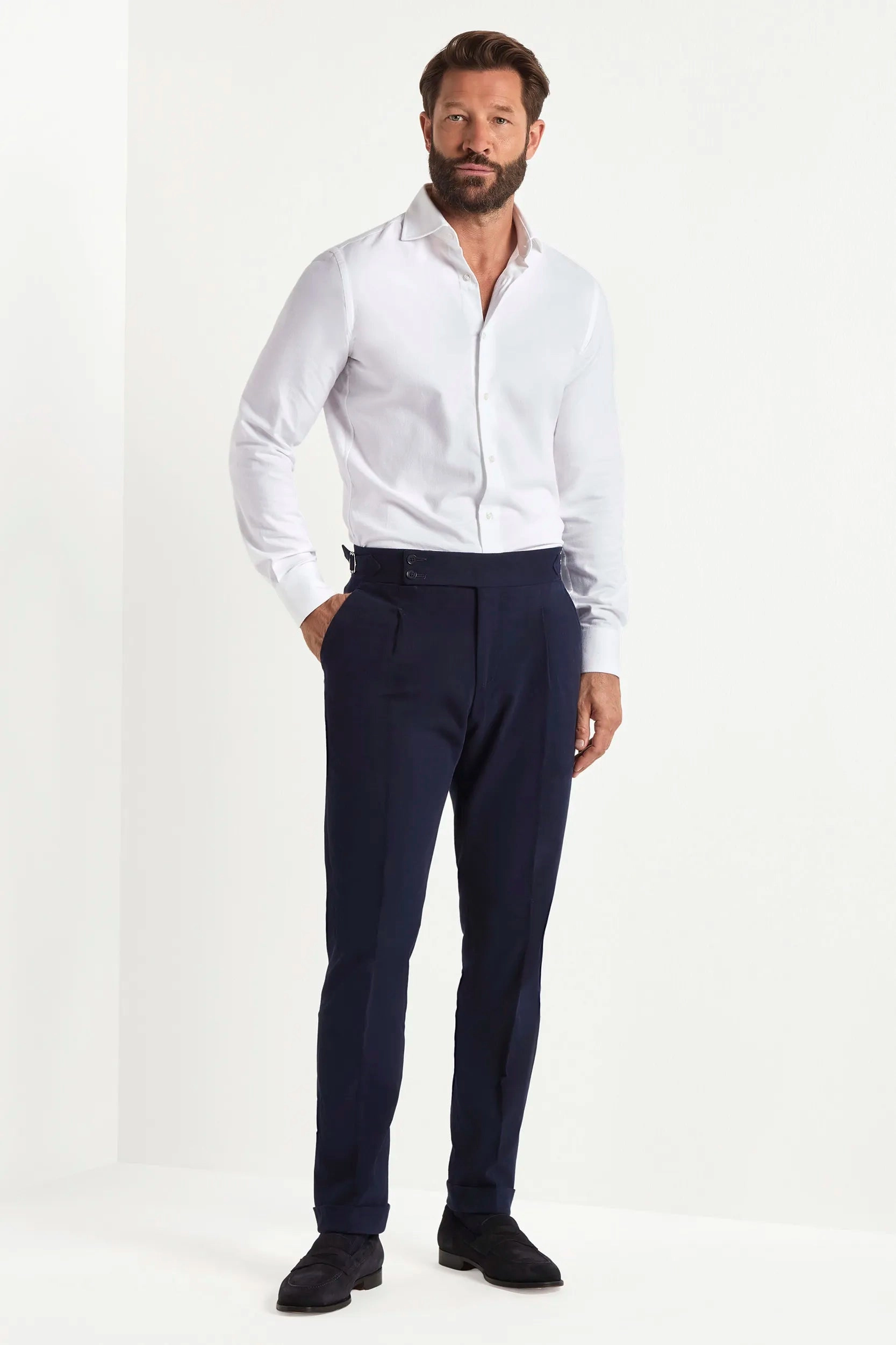 Blue cotton Soragna trousers - Made in Italy