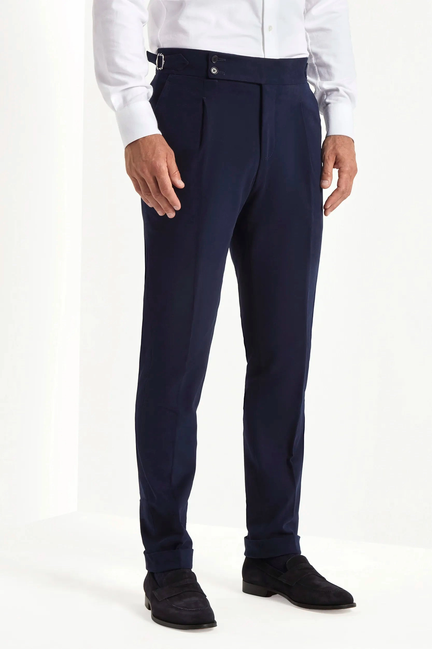Blue cotton Soragna trousers - Made in Italy