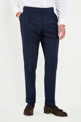 Blue flannel Soragna trousers - Made in Italy Blue flannel Soragna trousers - Made in Italy
