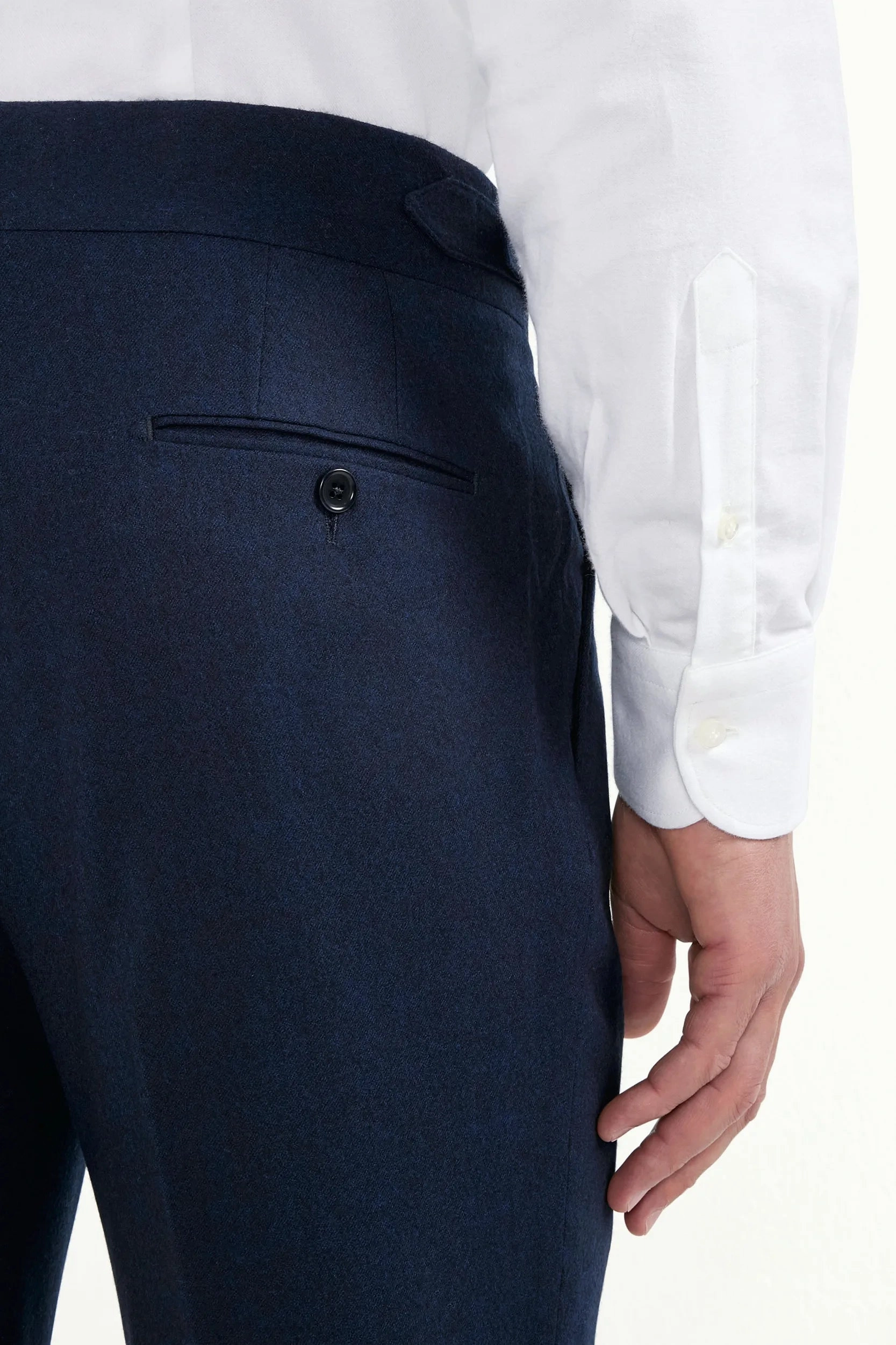 Blue flannel Soragna trousers - Made in Italy