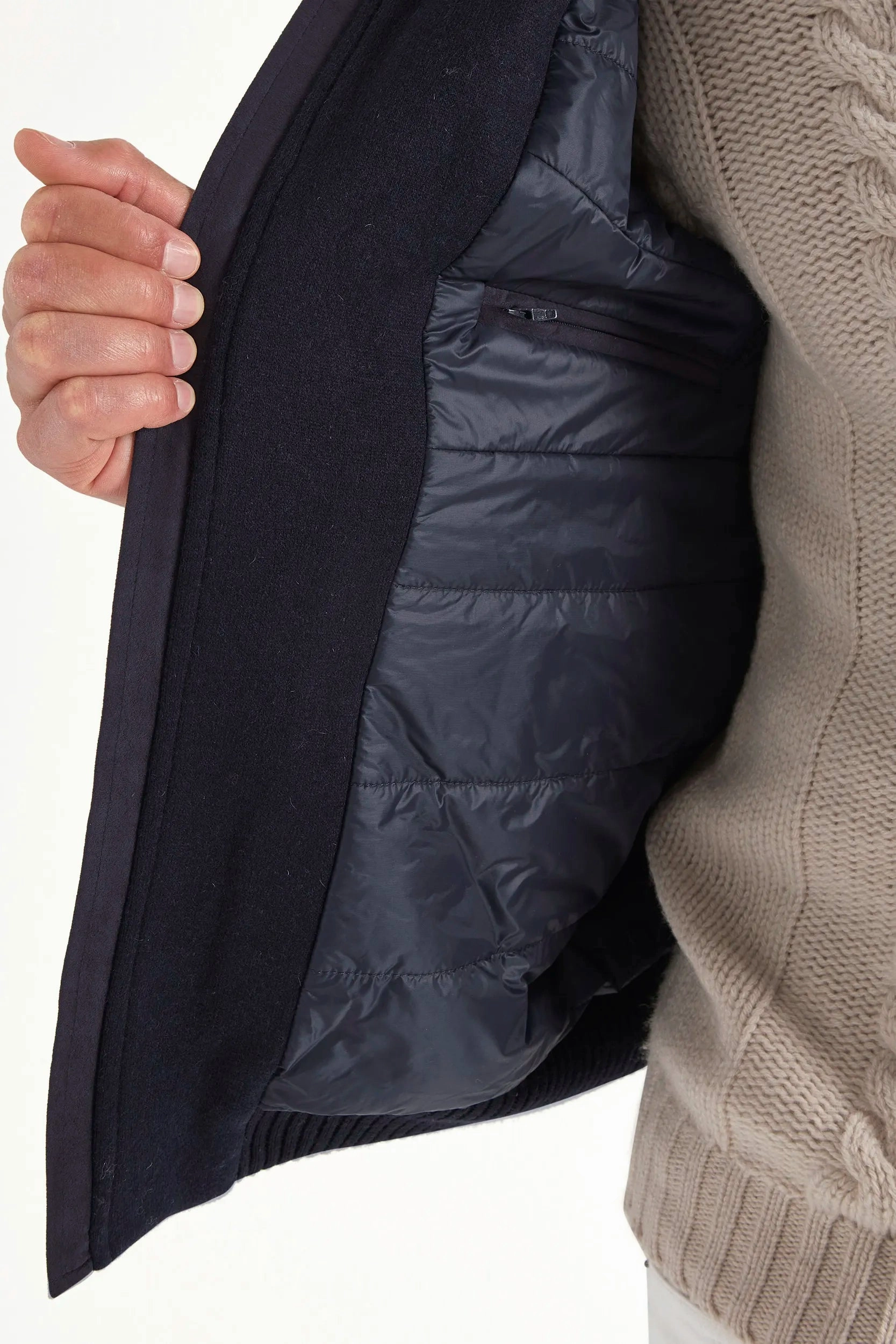 Blue hooded bomber - Made in Italy