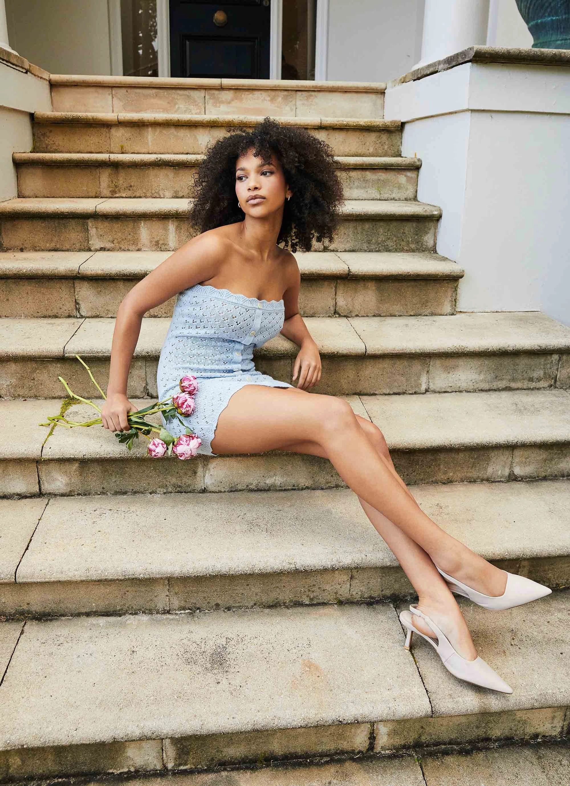 Effortless weekend dress Stylish Feel Blue Notes Knit Mini Dress - Blue Dusk