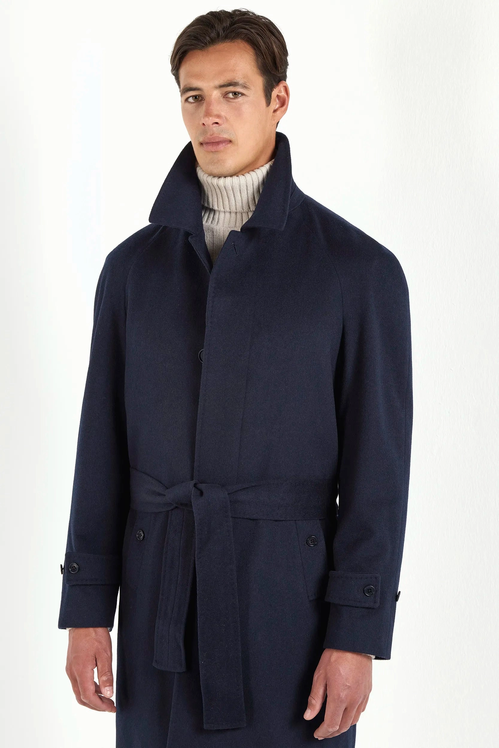 Blue raglan coat ?C Made in Italy