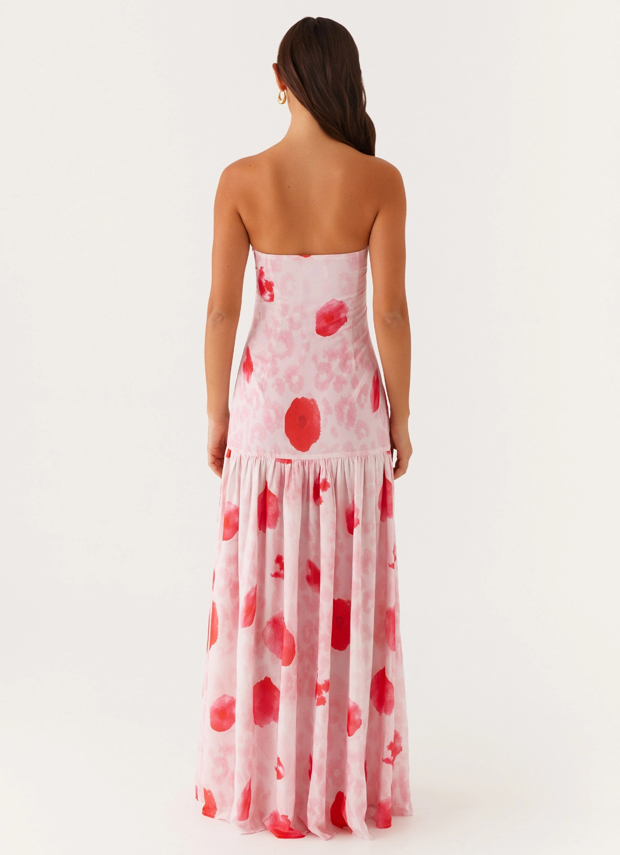 Eden Strapless Maxi Dress - Rose Leopard Subtle Elegance