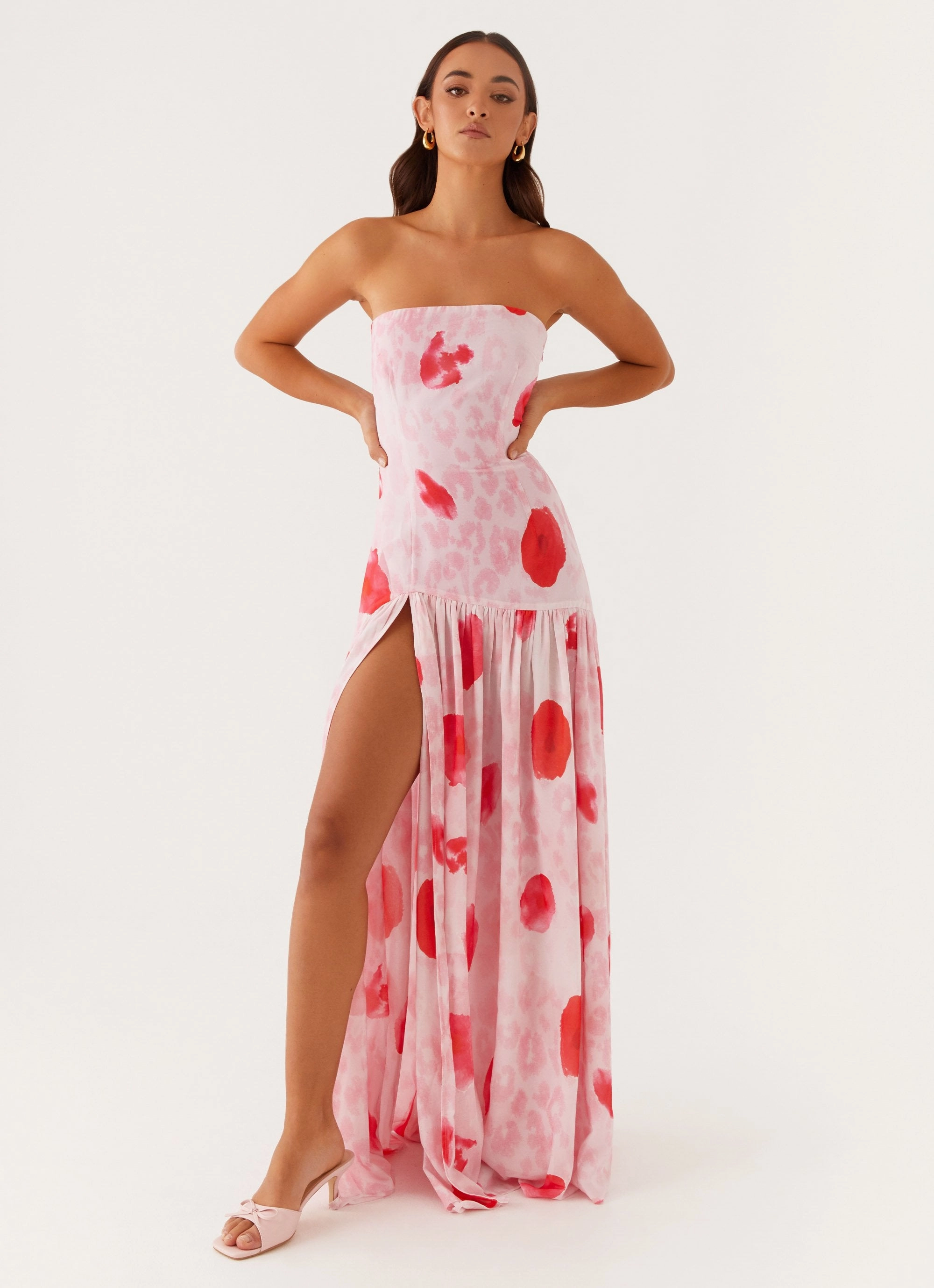 Eden Strapless Maxi Dress - Rose Leopard Easy Look