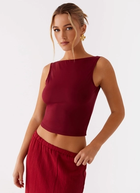 Blythe Top - Rhubard SeamlessUnderarmGusset Blythe Top - Rhubard PolyesterBlend