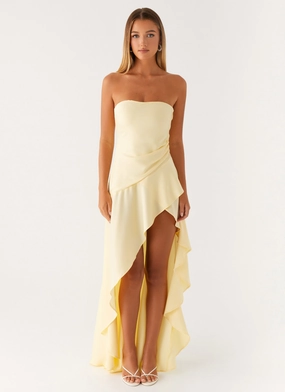 Bodie Maxi Dress - Pastel Yellow Relaxed fit wear Special-Edition