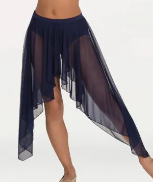 Body Wrappers Child Convertible Long Back or Side Drapey Chiffon Skirt in Sizes S-M, M-L