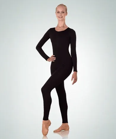Body Wrappers Plus Size High Neck Long Sleeve Nylon Dance Unitard
