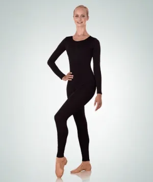 Body Wrappers Plus Size High Neck Long Sleeve Nylon Dance Unitard