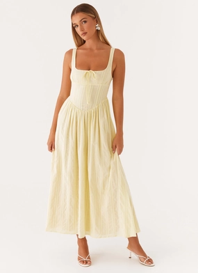 Pascuelle Midi Dress - Yellow Subtle Mood
