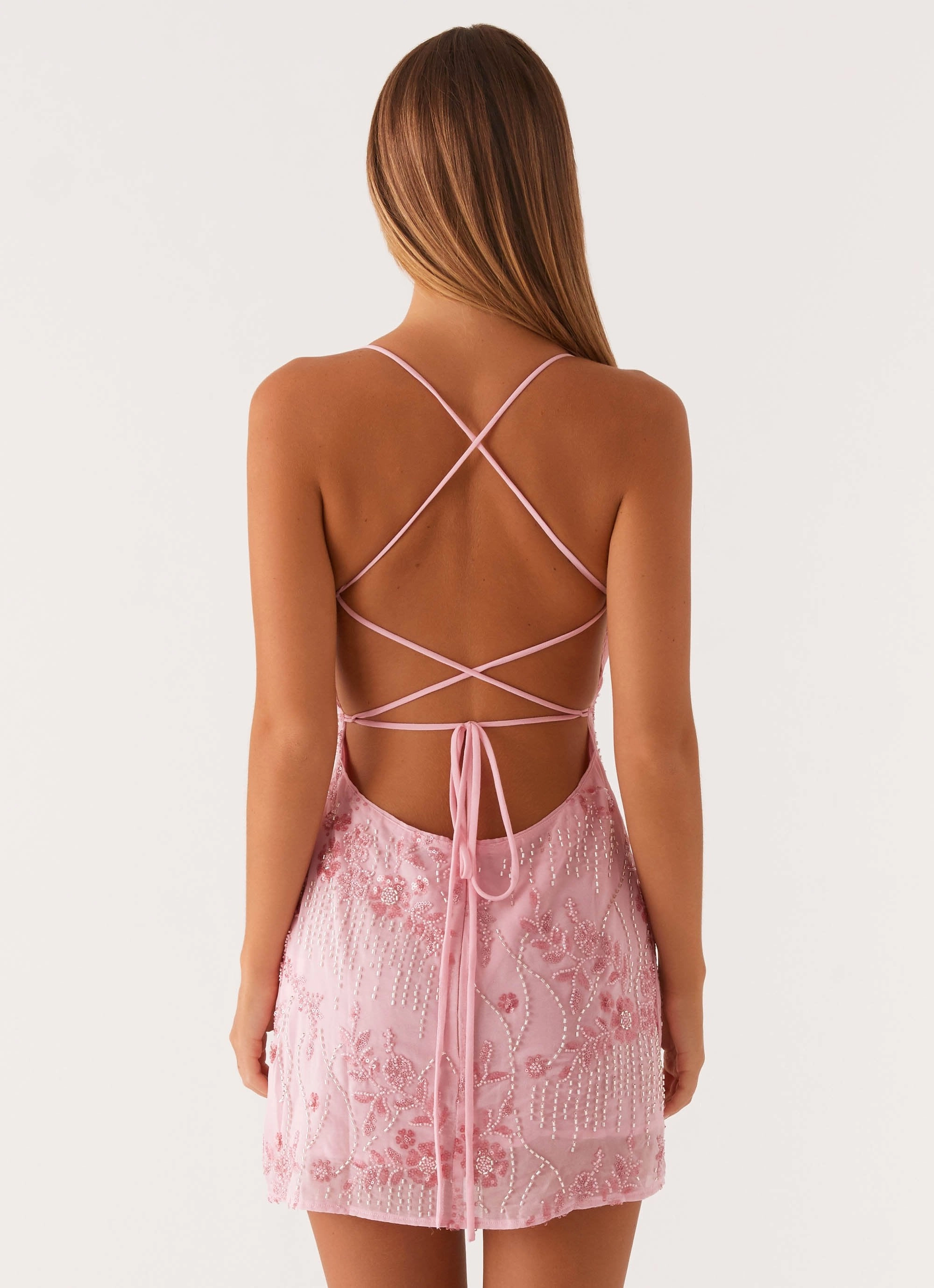 Vietta Sequin Cami Mini Dress - Pink Soft Fit Wear