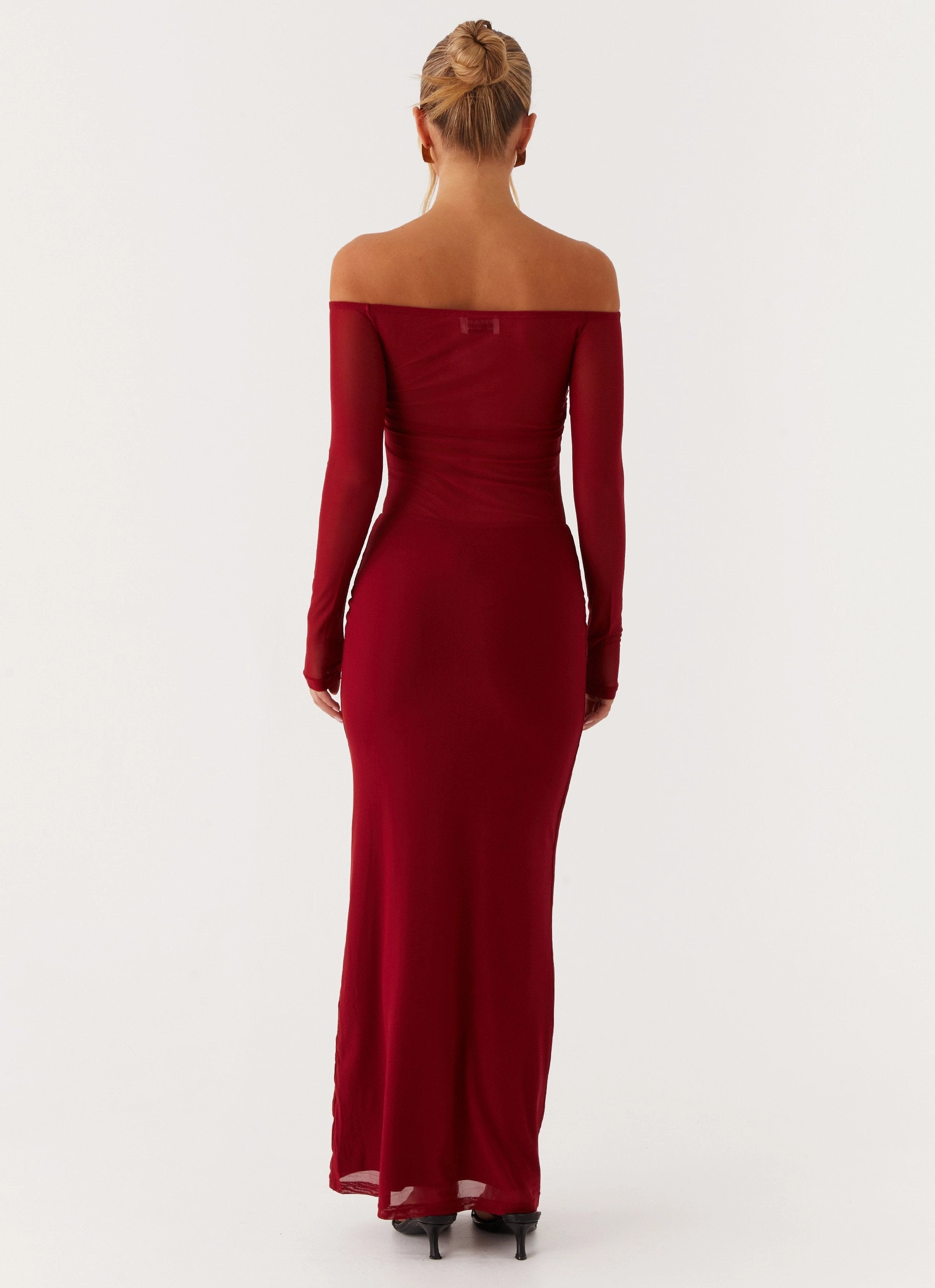 Divine Beauty Mesh Maxi Dress - Maroon Natural Layers