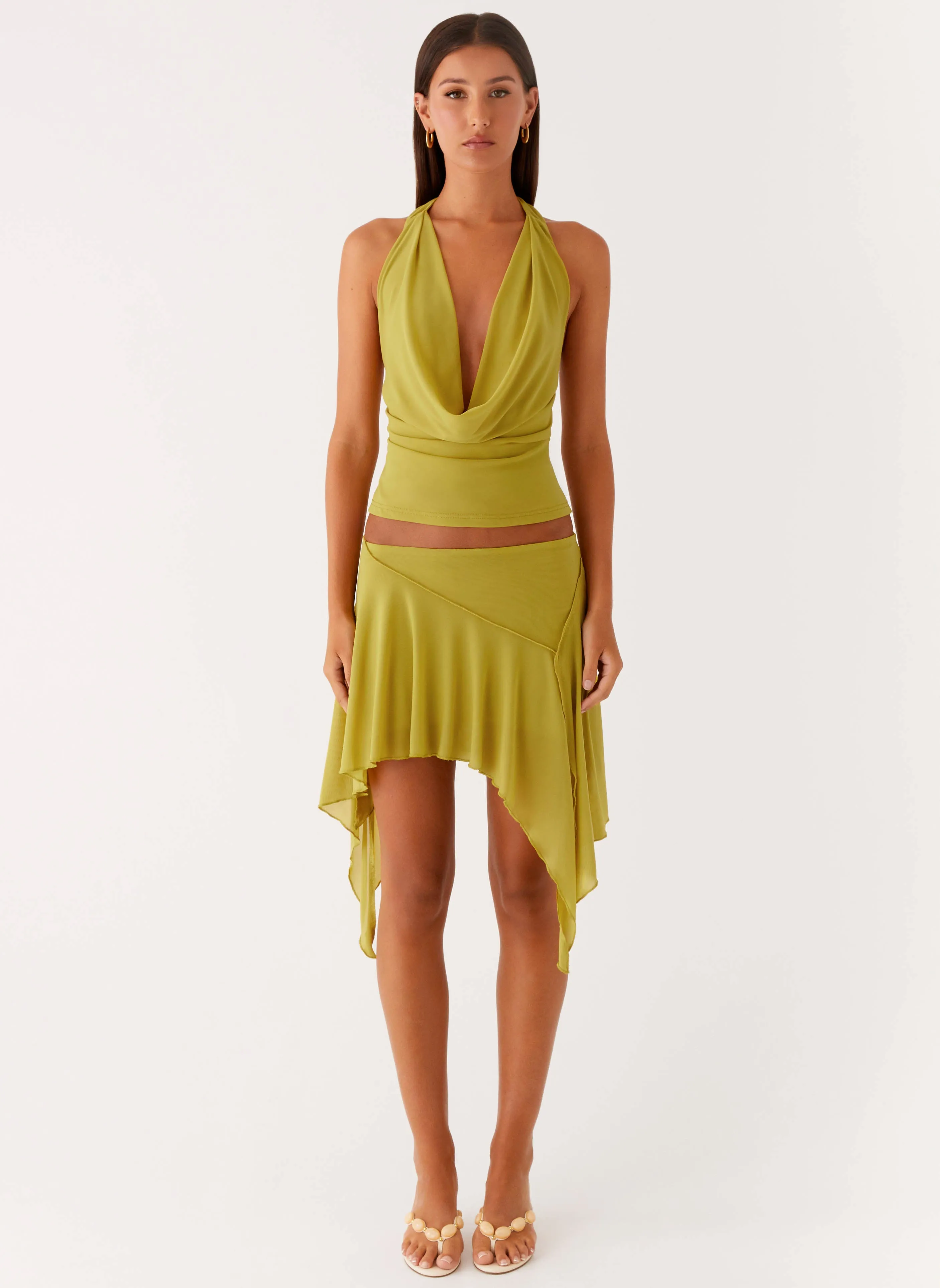 Lustra Mini Skirt - Lime Winter Staple