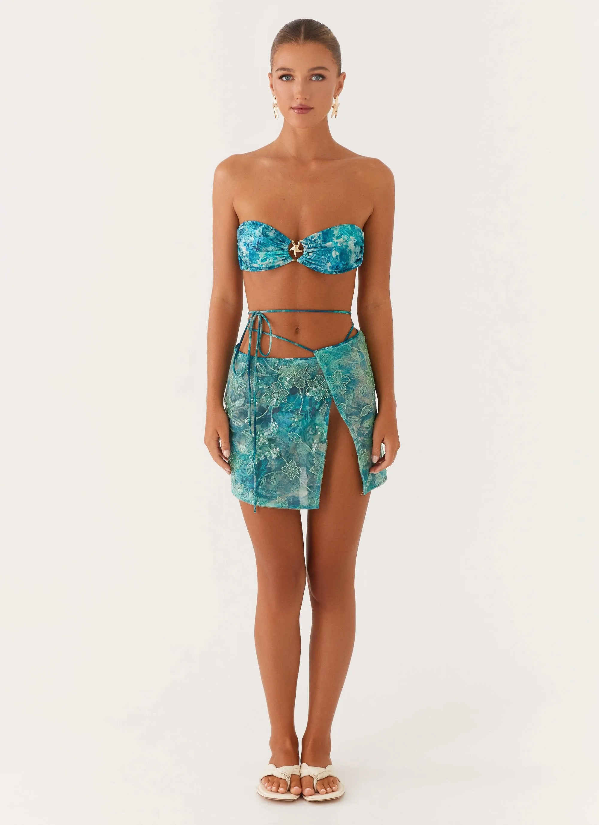 Wardrobe Classic Stacie Mini Skirt - Teal