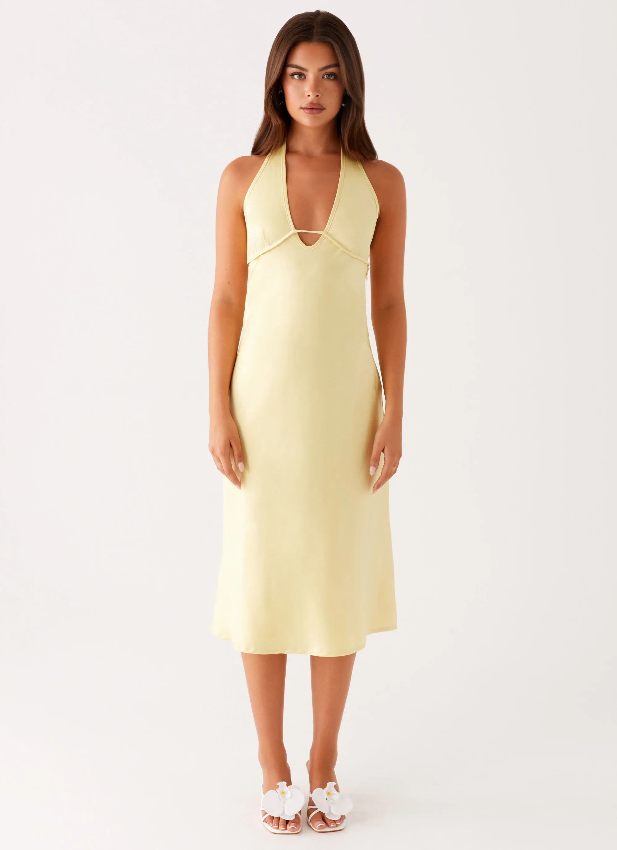 Snag Resistant Fabric Davies Midi Dress - Yellow