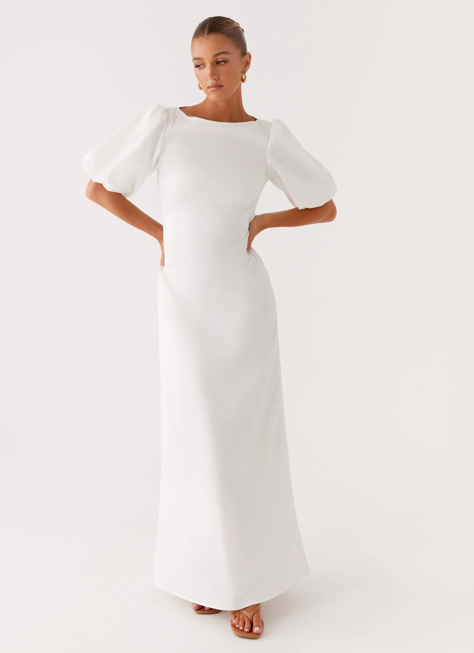 Mermaid-Hem Judy Maxi Dress - White