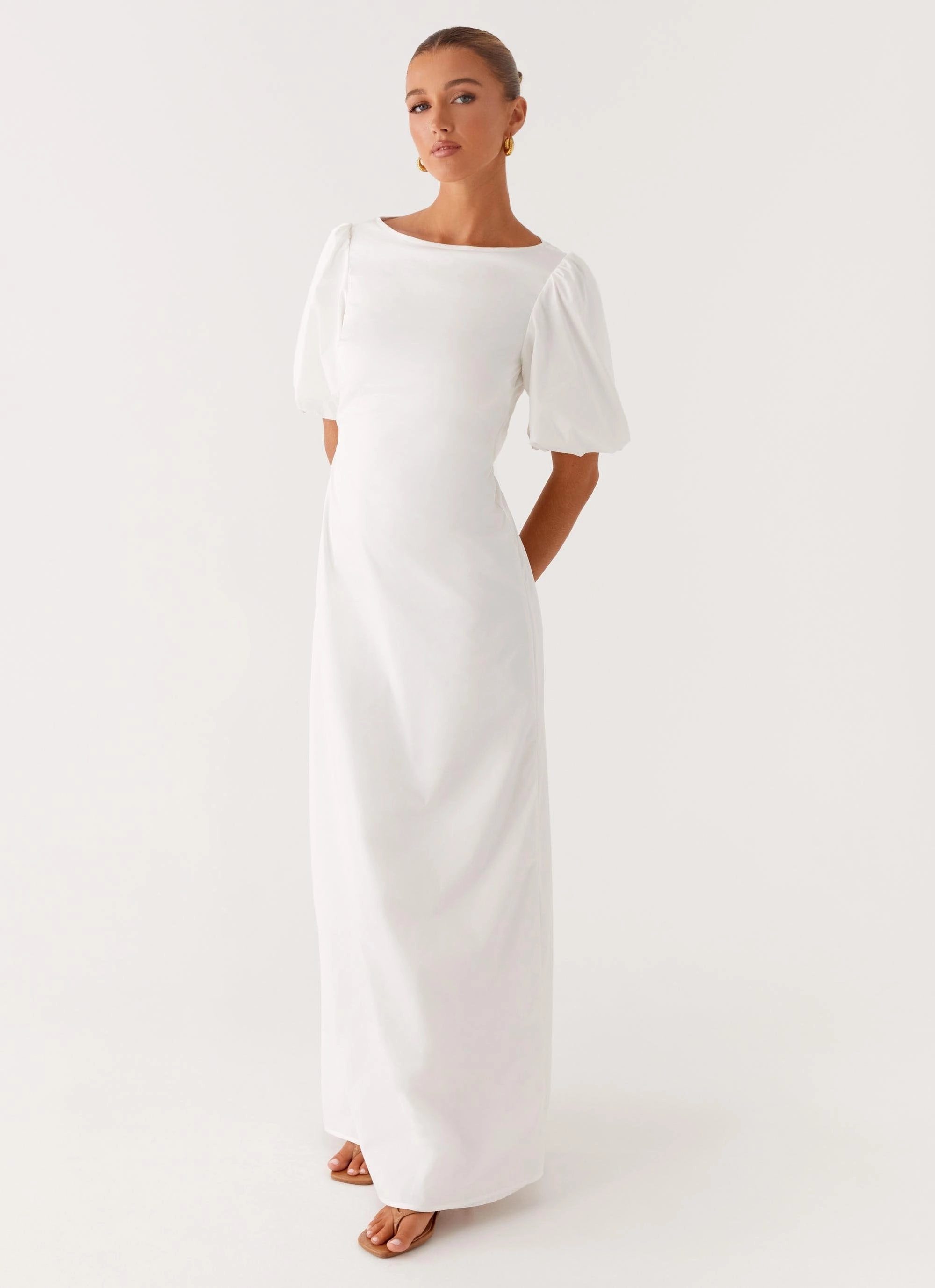 Judy Maxi Dress - White Perfectly Crafted Linen Vibe