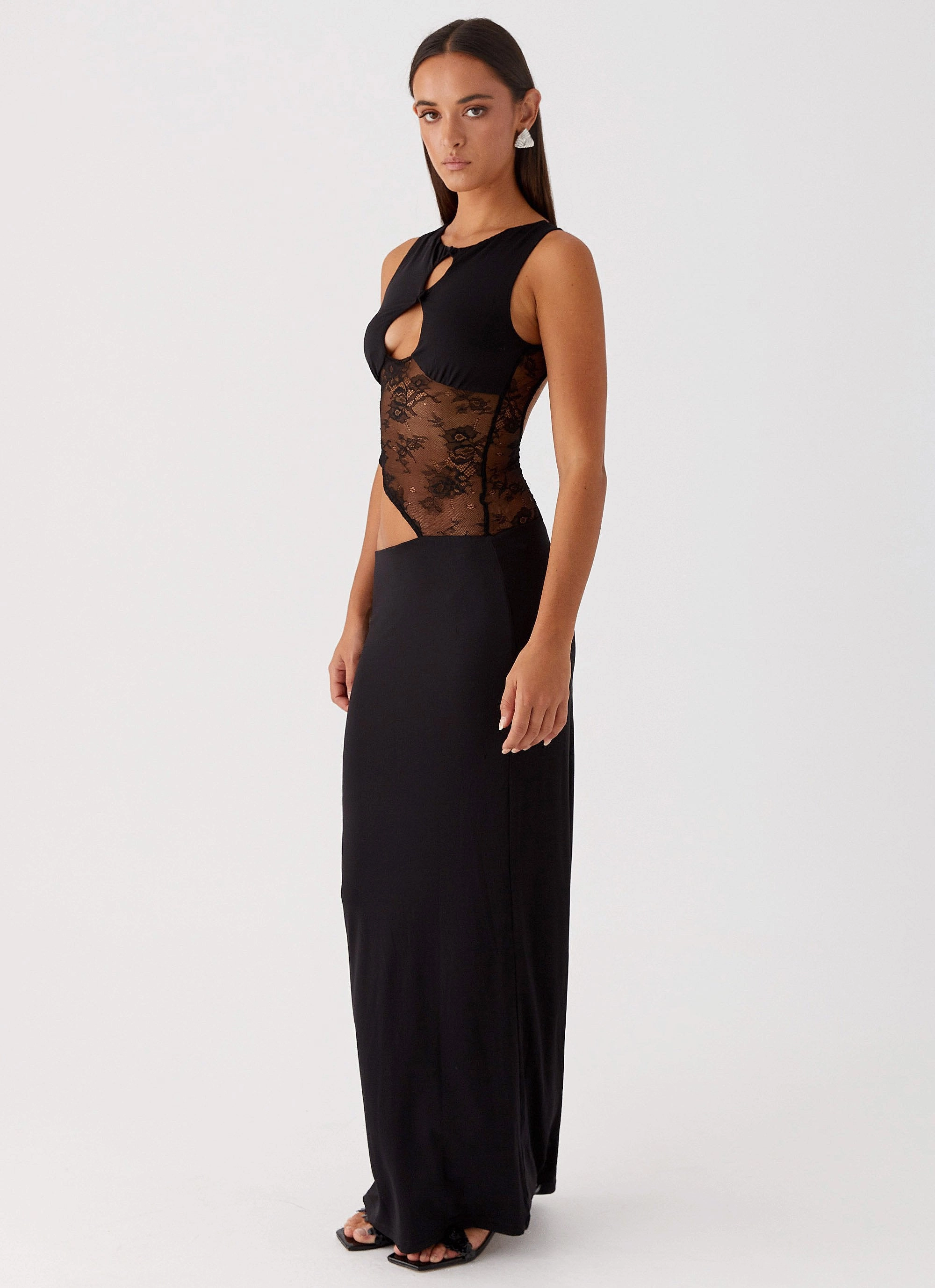 Smart and Polished Flattering Design Prophecy Maxi Dress - Black