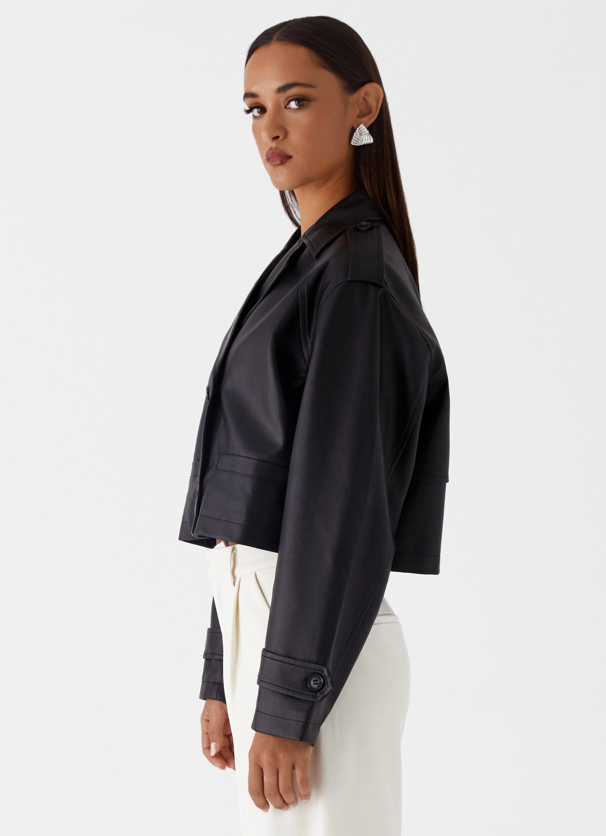 TapedSeamConstruction Bryson Cropped Jacket - Black