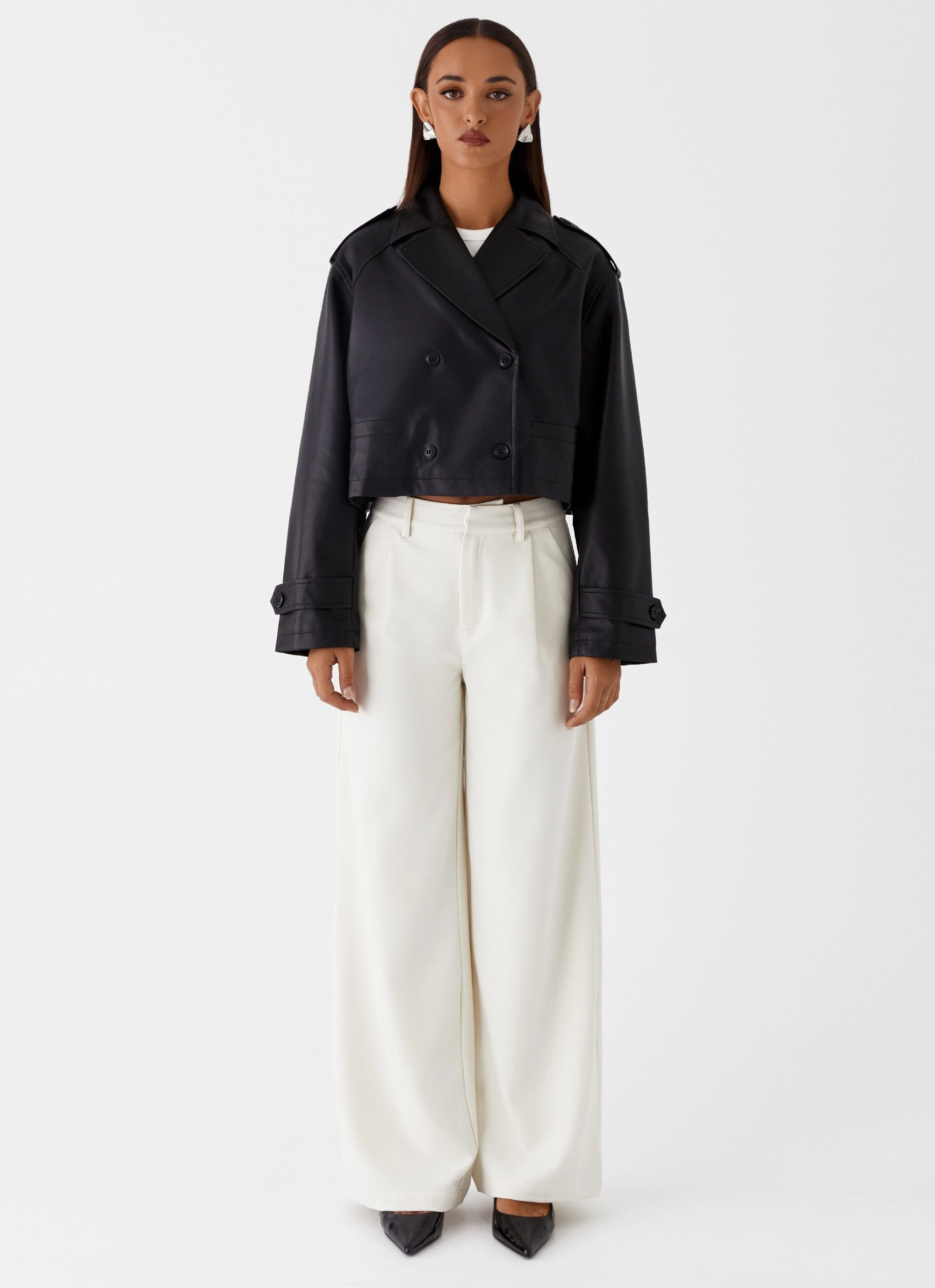 Bryson Cropped Jacket - Black Army Style