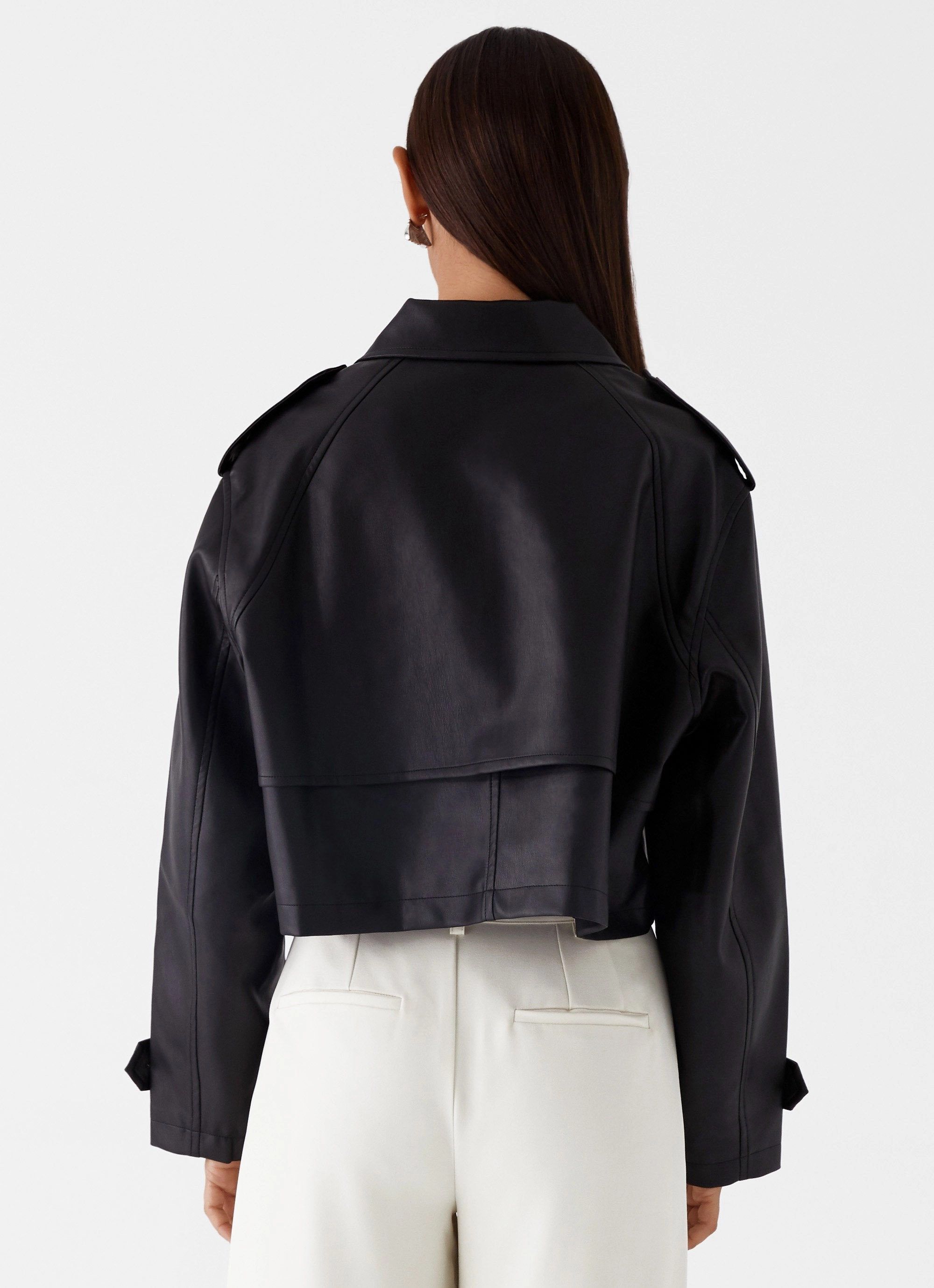 Quick Dry Fabric MagneticClosure Bryson Cropped Jacket - Black