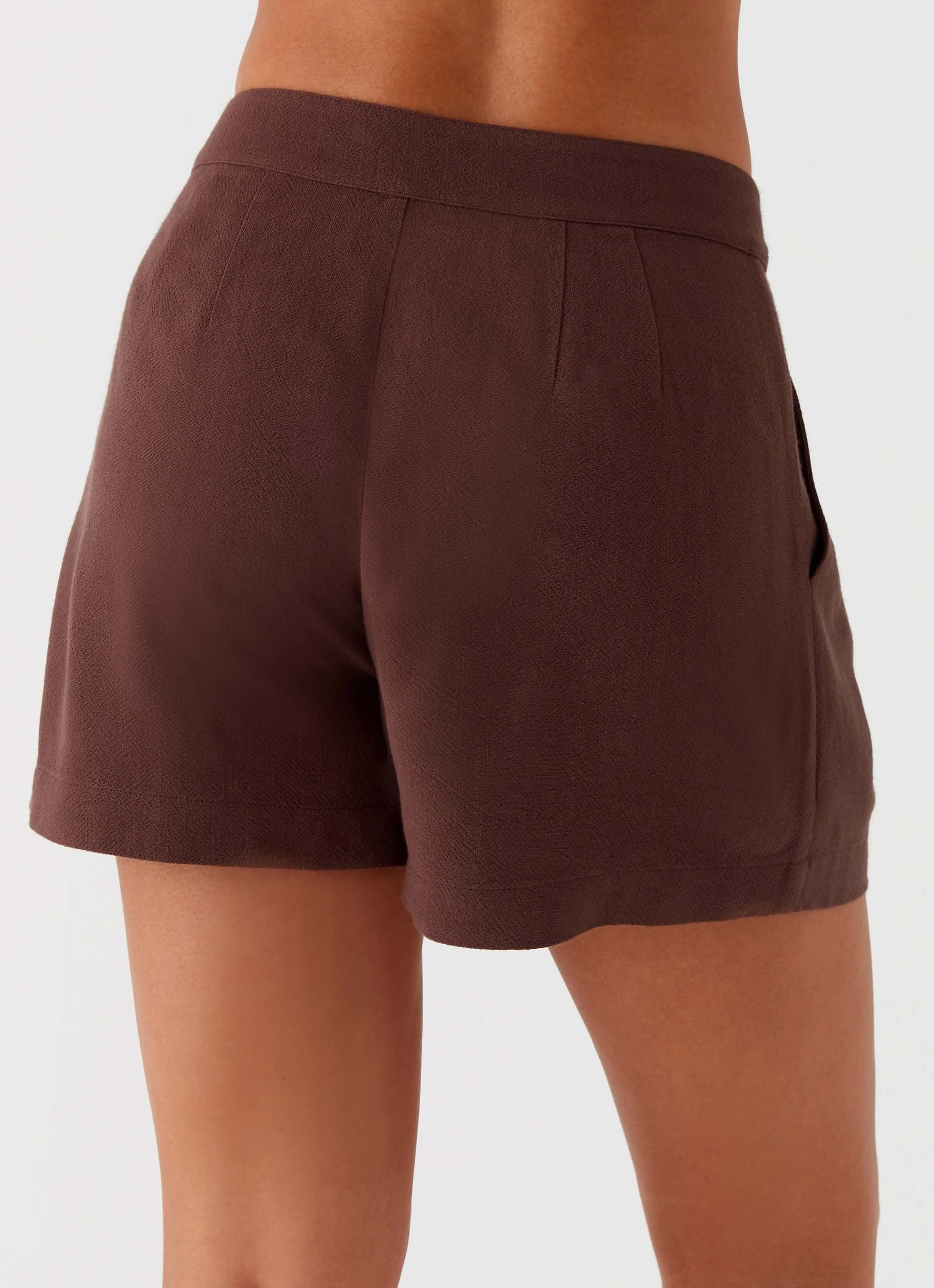 Born For Bordeaux Linen Shorts - Brown Casual Performance Wear Chill Comfort Wear