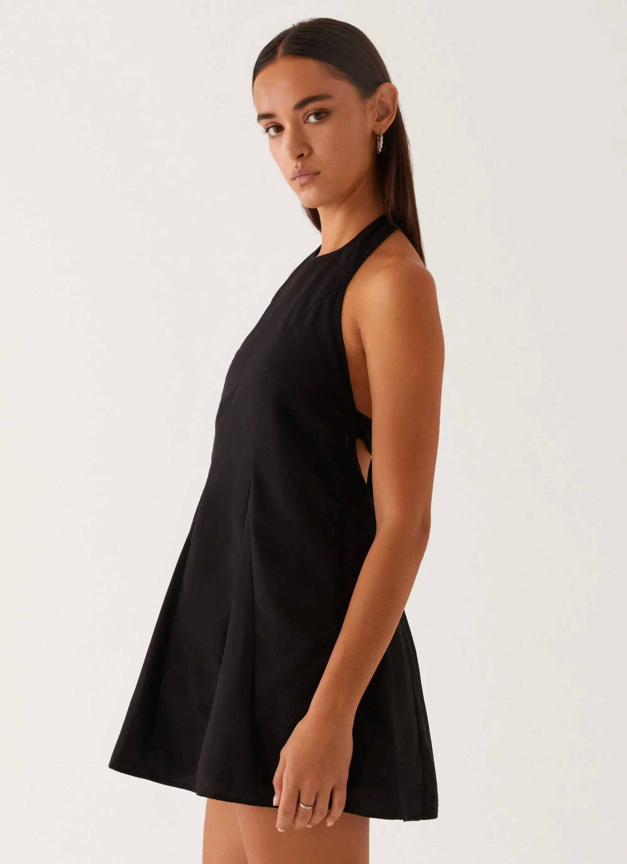 Comfort-First Modern Fit Avalon Halterneck Mini Dress - Black