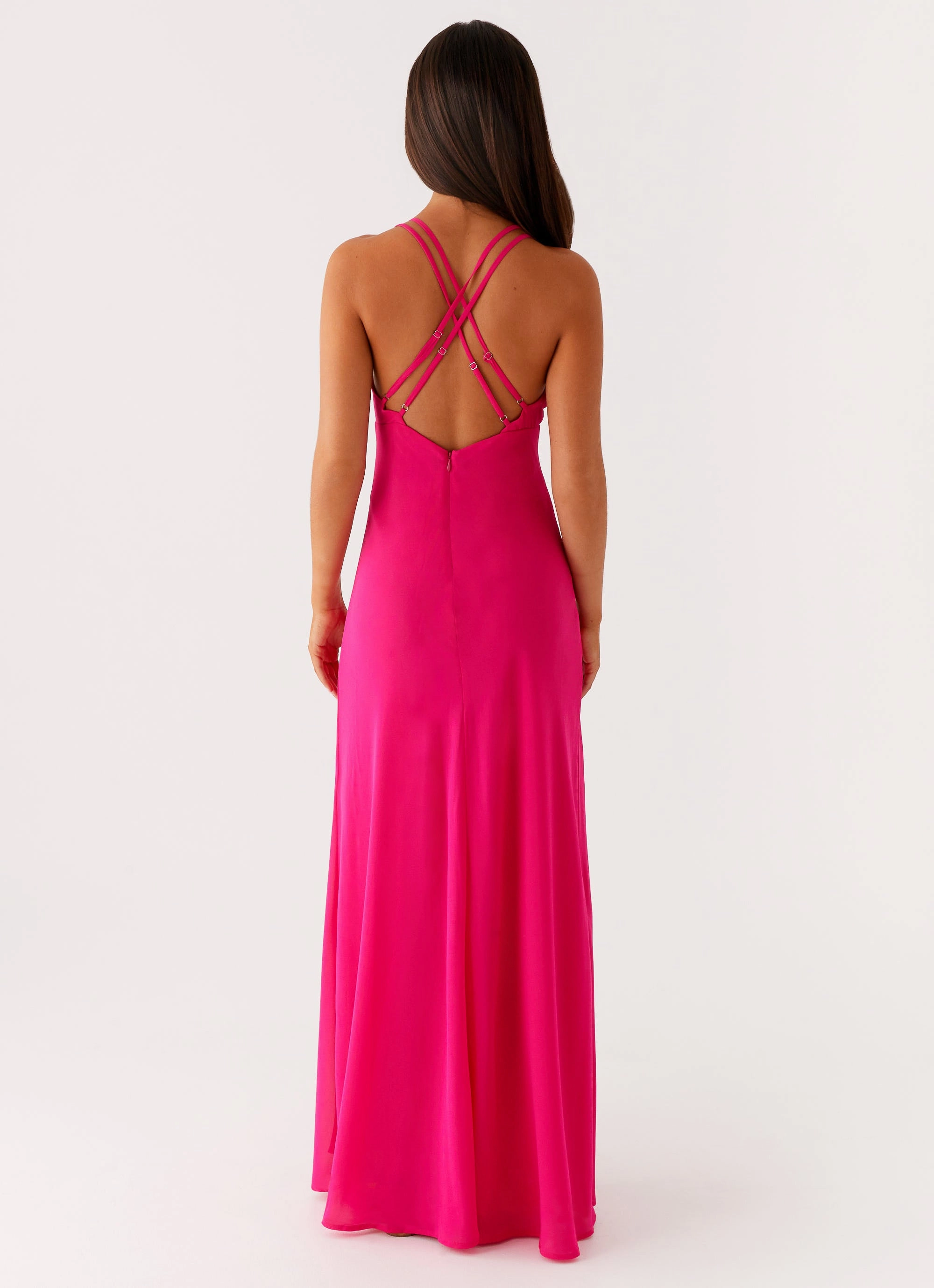 Color-Blocked Kacia Maxi Dress - Fuchsia