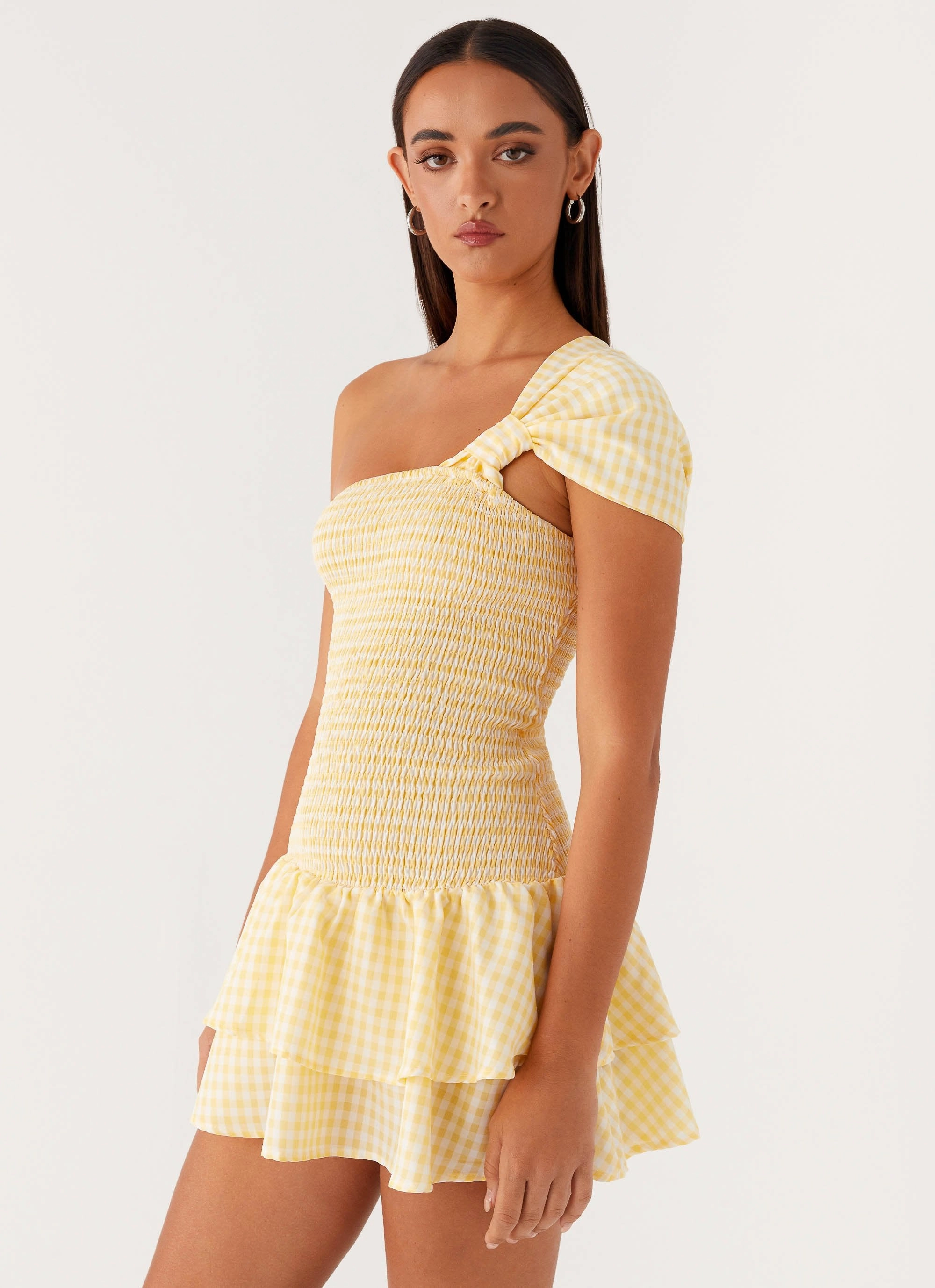 Brandy Mini Dress - Yellow Gingham Summer Fashion