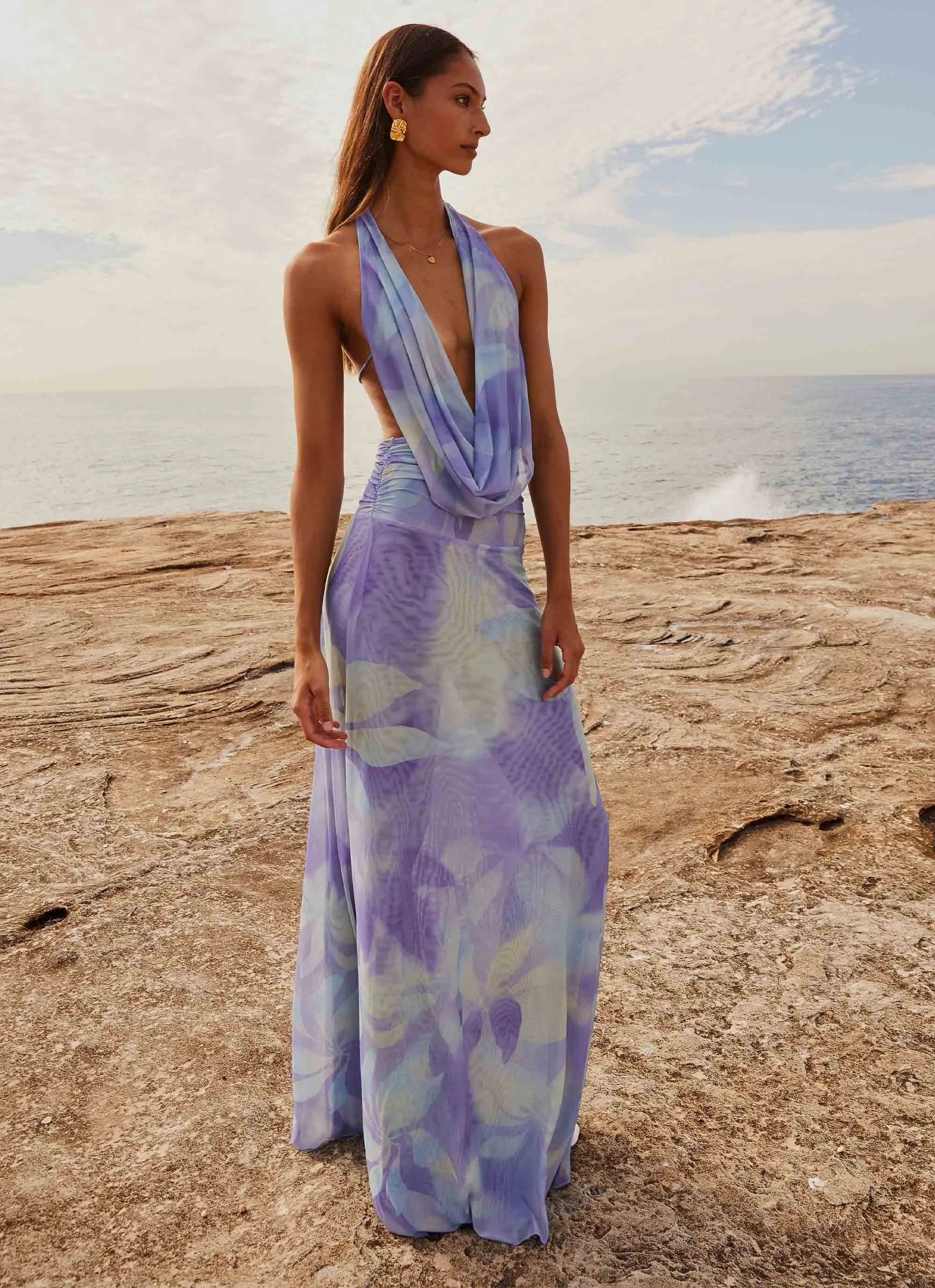 Elysia Mesh Maxi Dress - Purple Rain mix and match