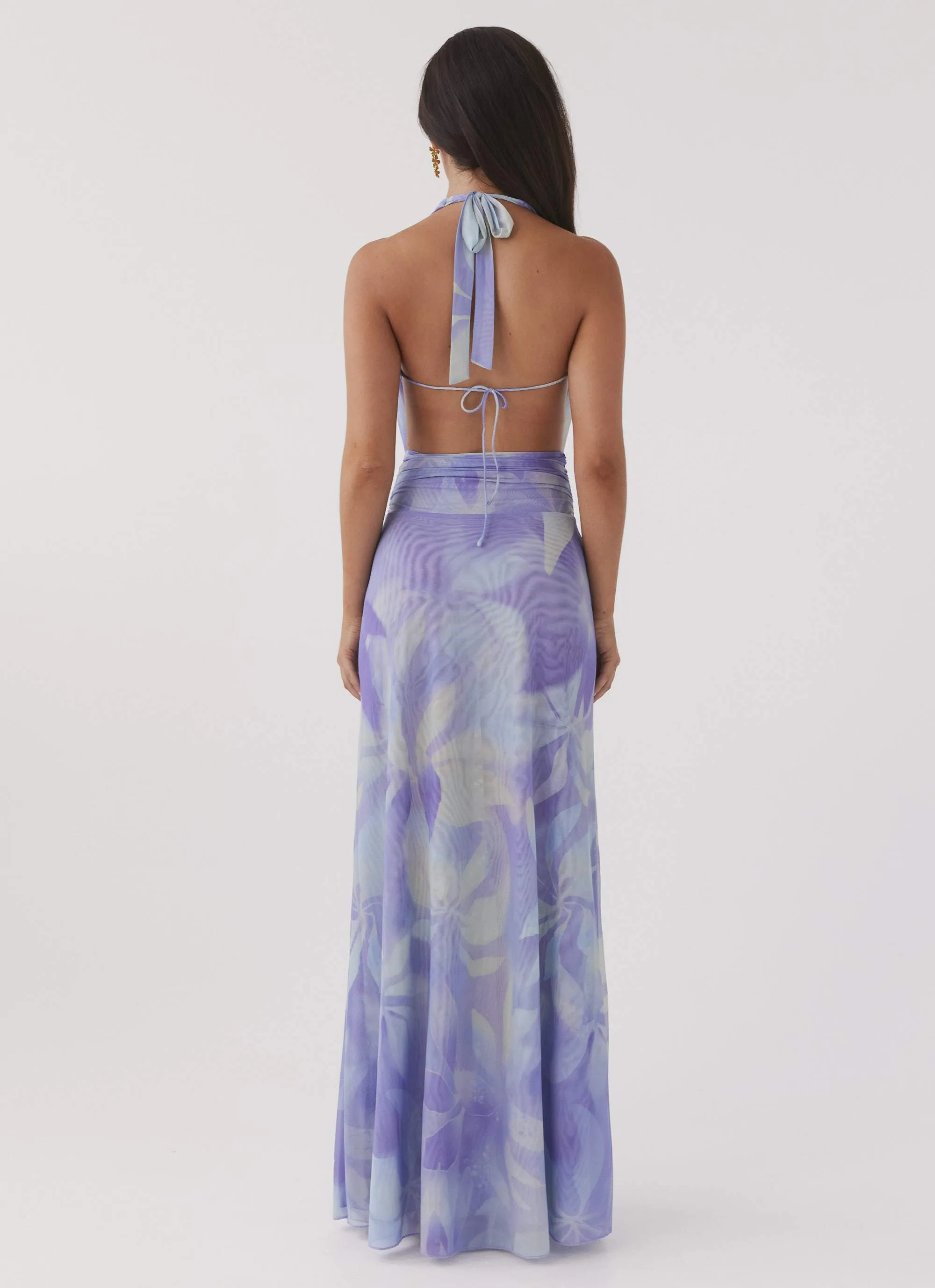 Elysia Mesh Maxi Dress - Purple Rain Airflow Ventilation System