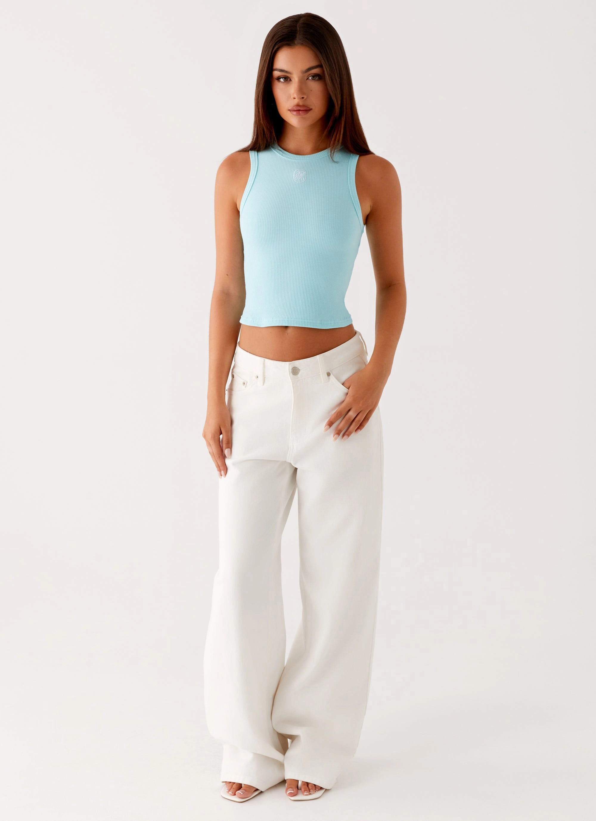 ReinforcedShoulderConstruction Veda Tank Top - Turquoise