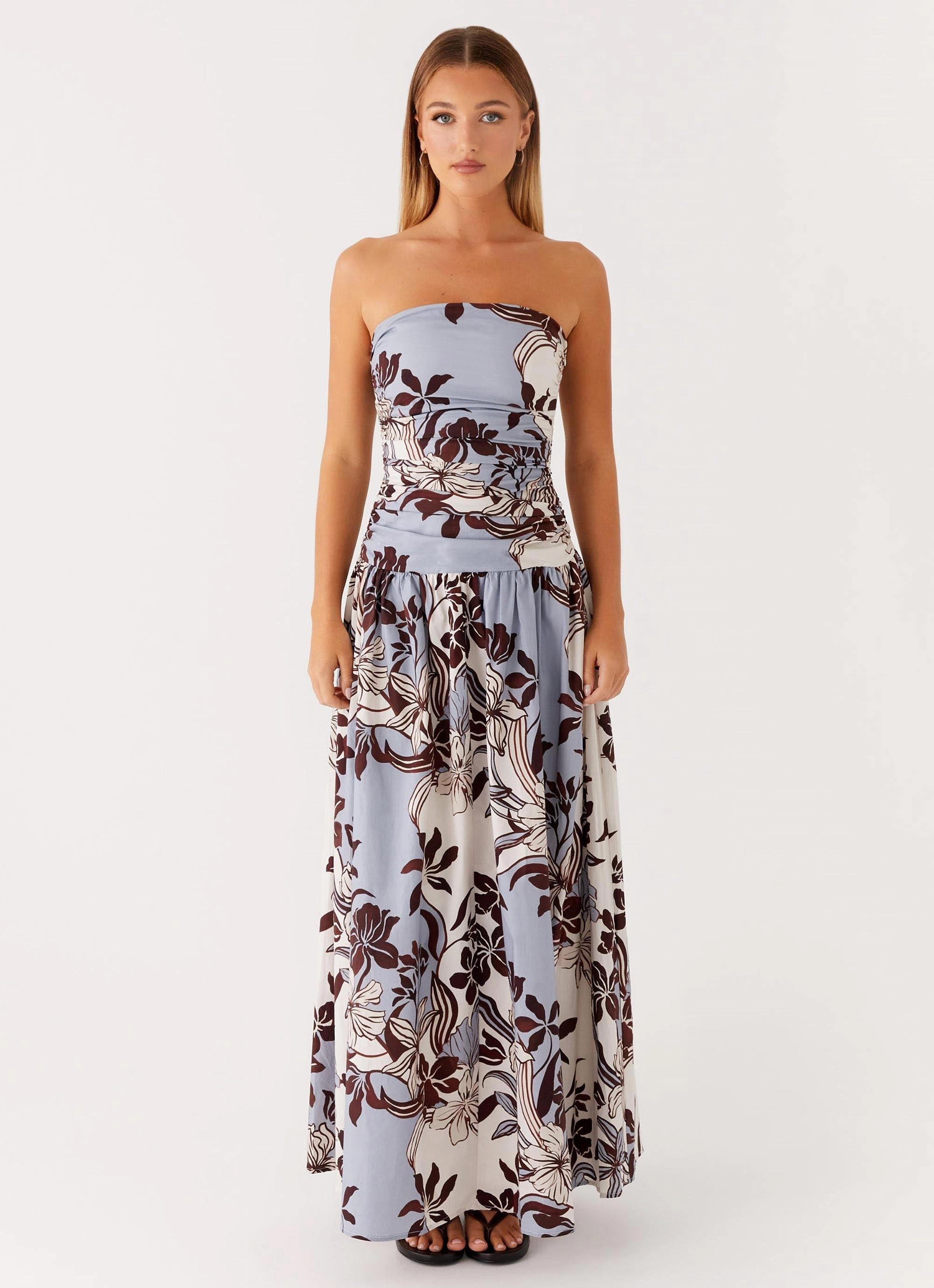 Grab Now Carmel Maxi Dress - Bluewood Blossom