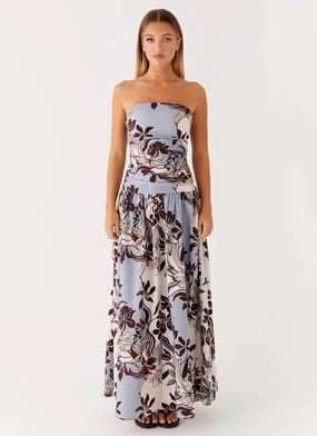 Grab Now Carmel Maxi Dress - Bluewood Blossom