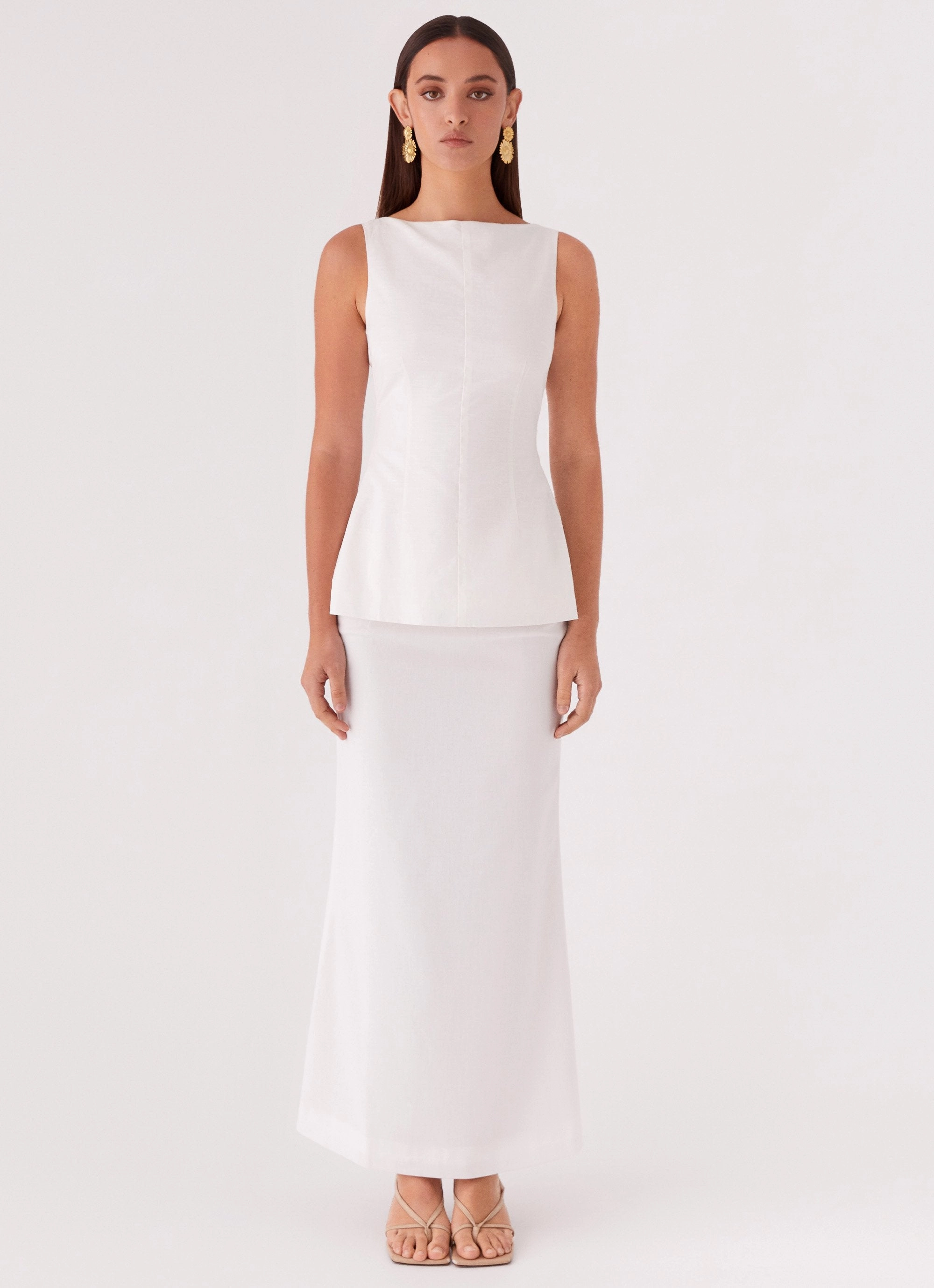 Mooney Linen Top - White Reflective Trims ZipperedPockets