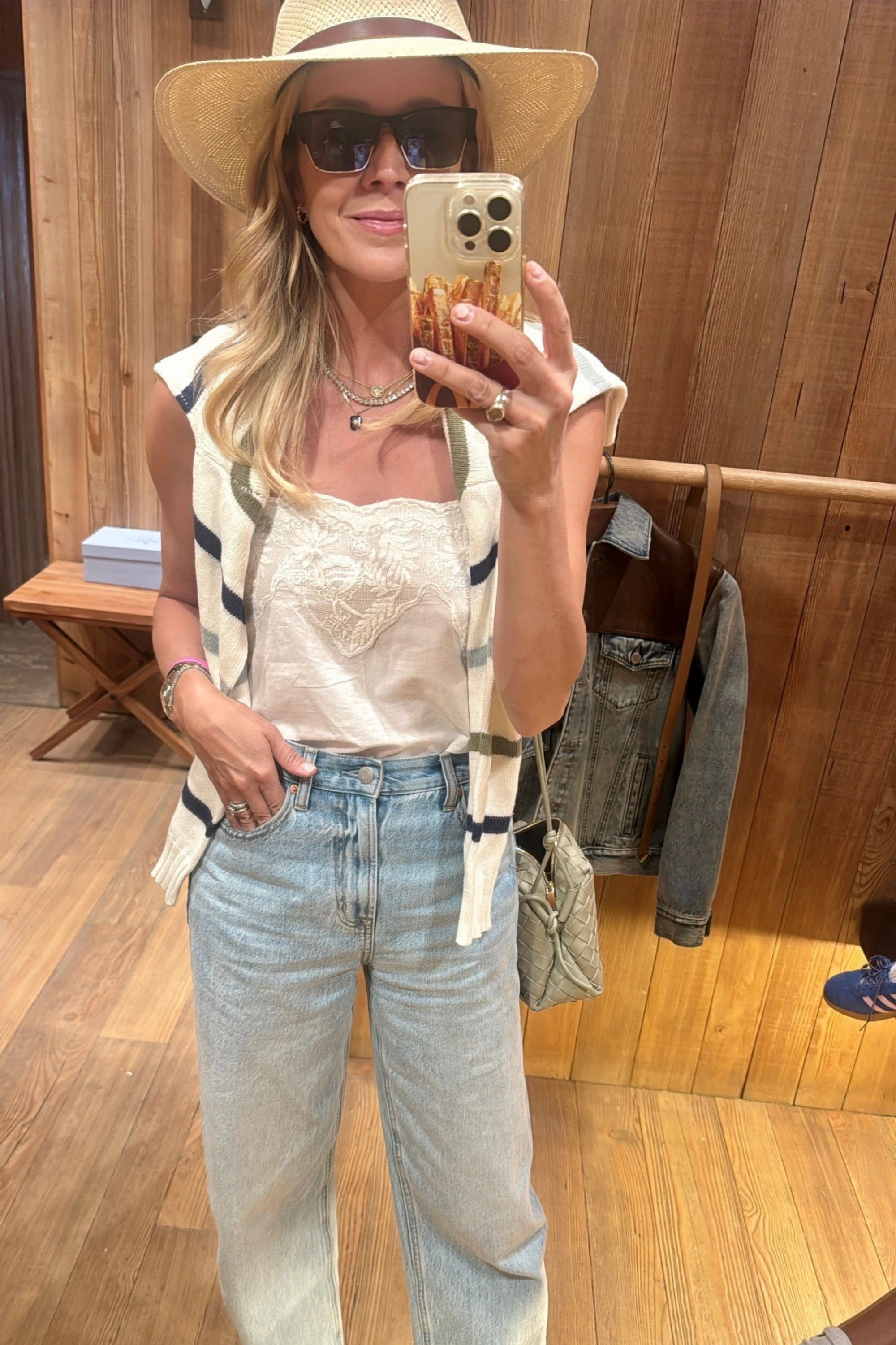 MASON'S DAUGHTER | Danielle Sweater, Cream Multi Striped Knit Minimal Stretch Fit