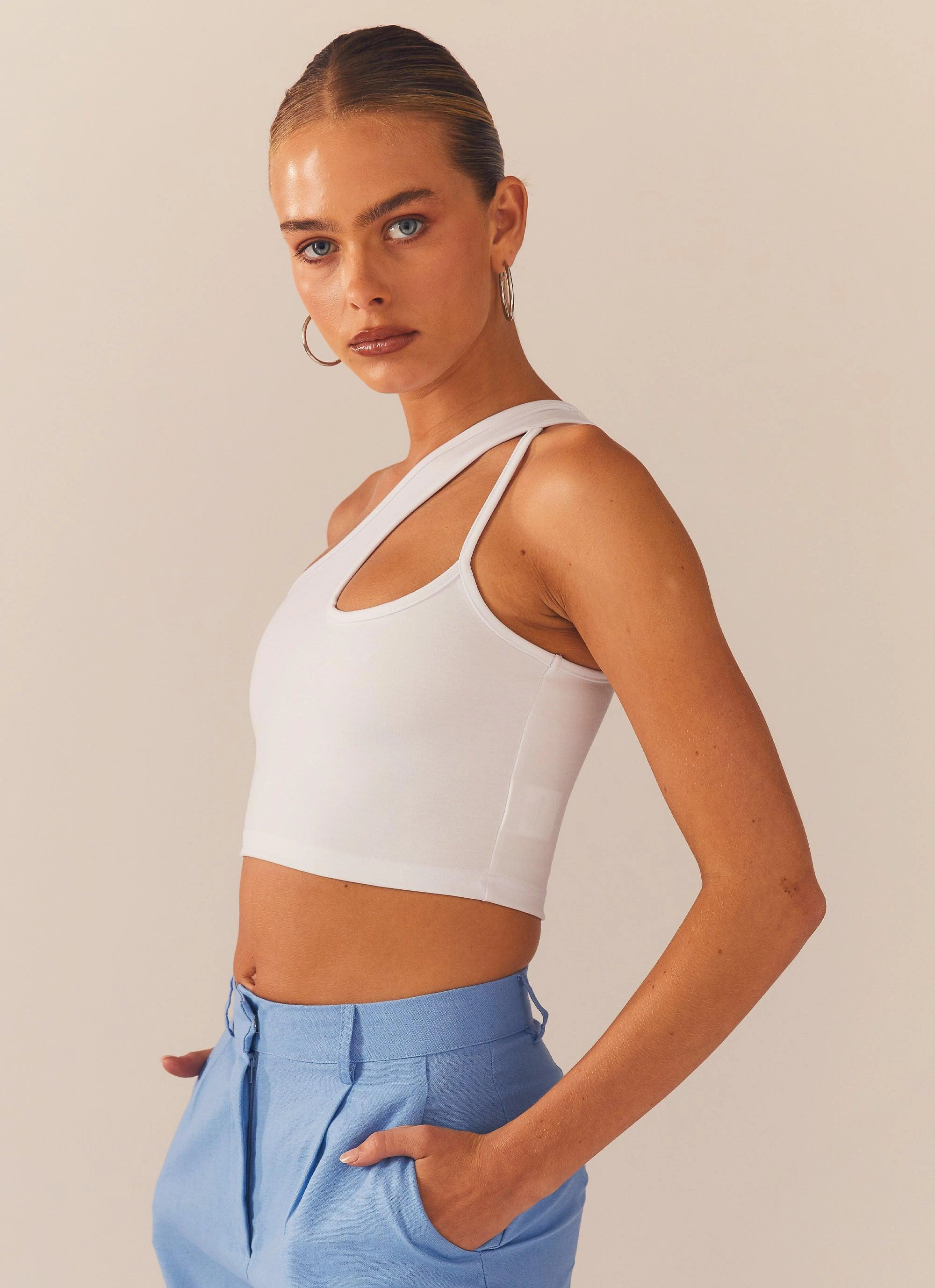 Cedar Crop Top - White HiddenPocket