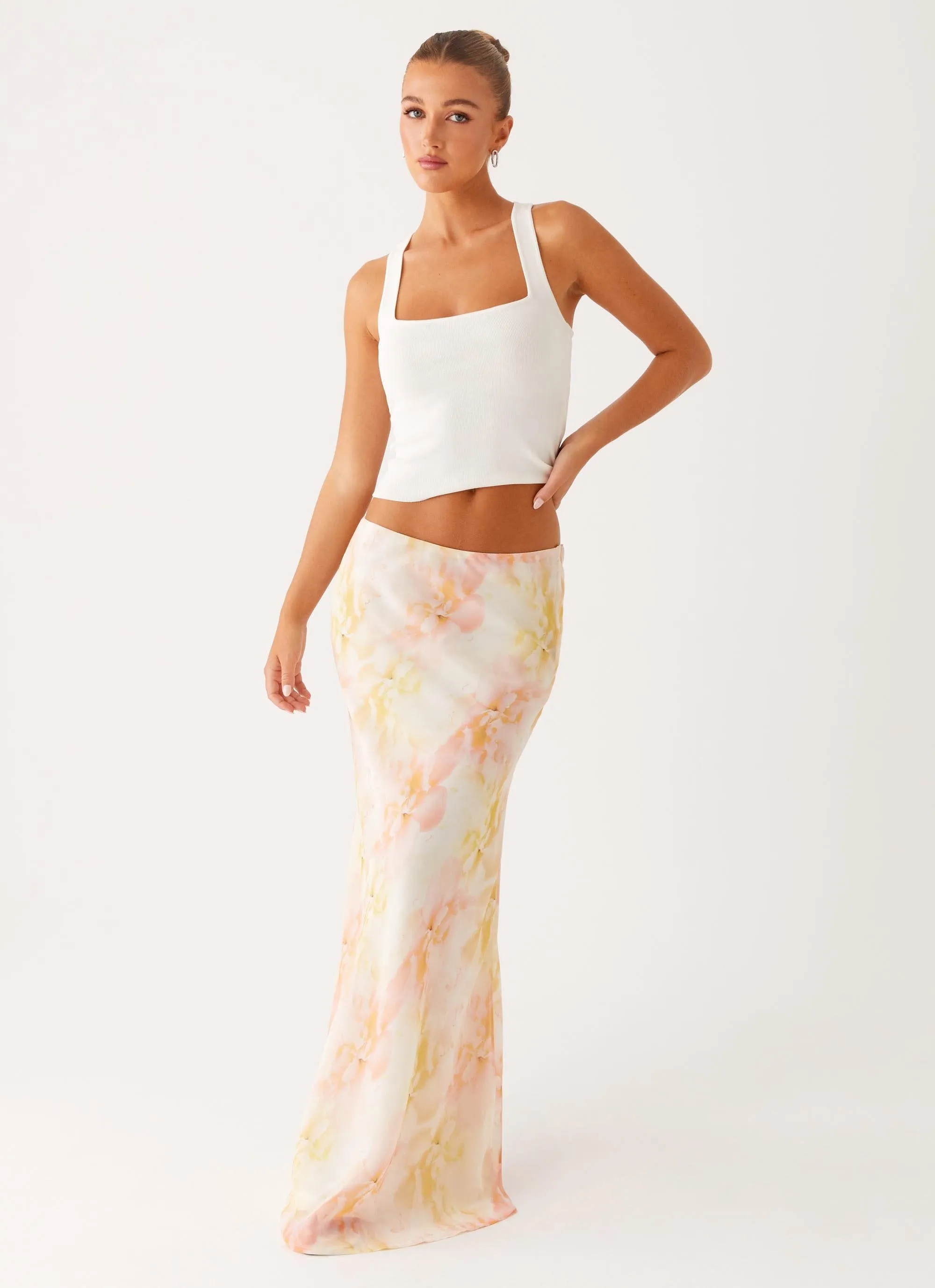 Eco conscious Harlow Chiffon Maxi Skirt - Floral Print