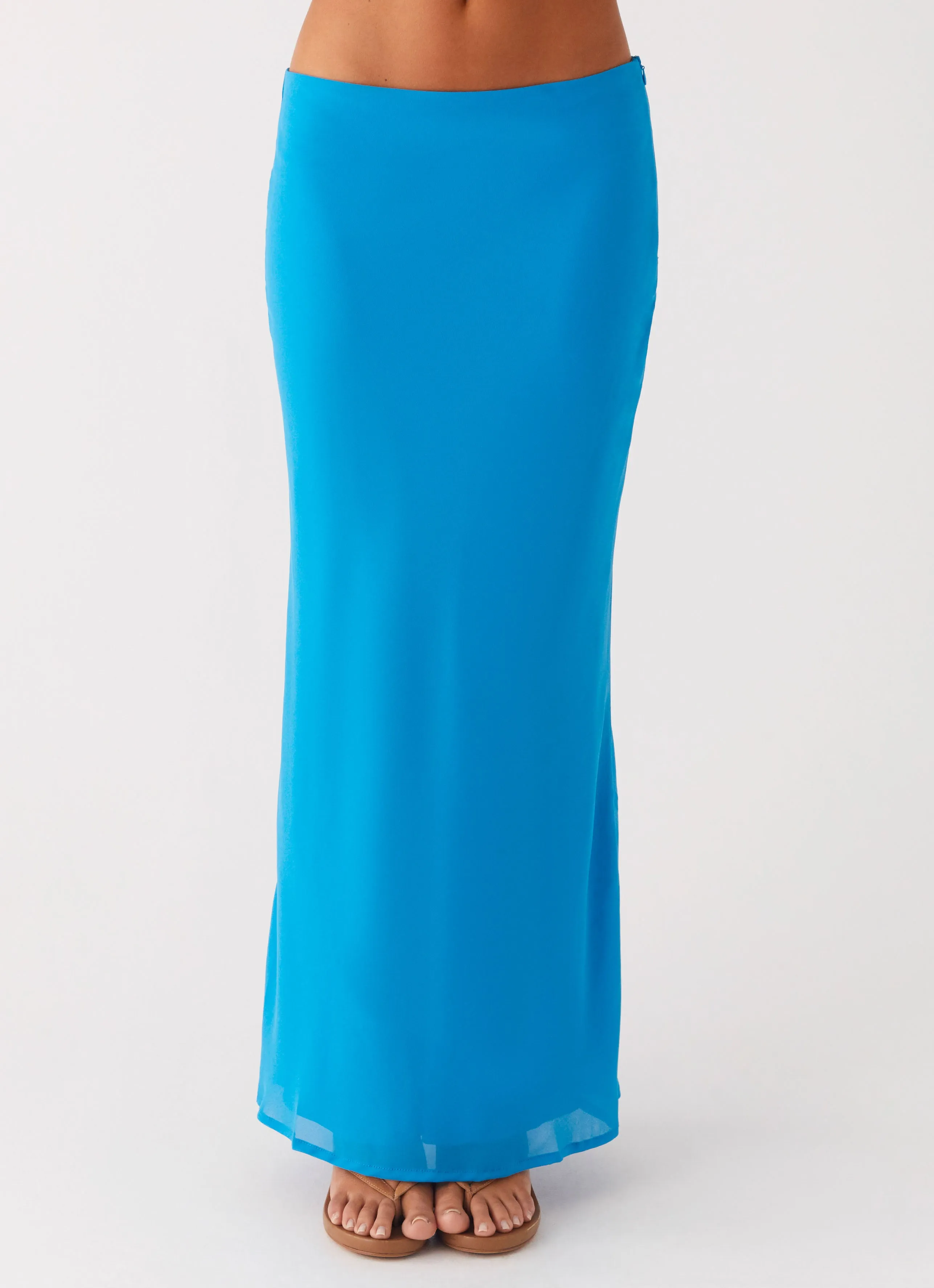 Another Life Chiffon Maxi Skirt - Turquoise Blogger Favorite