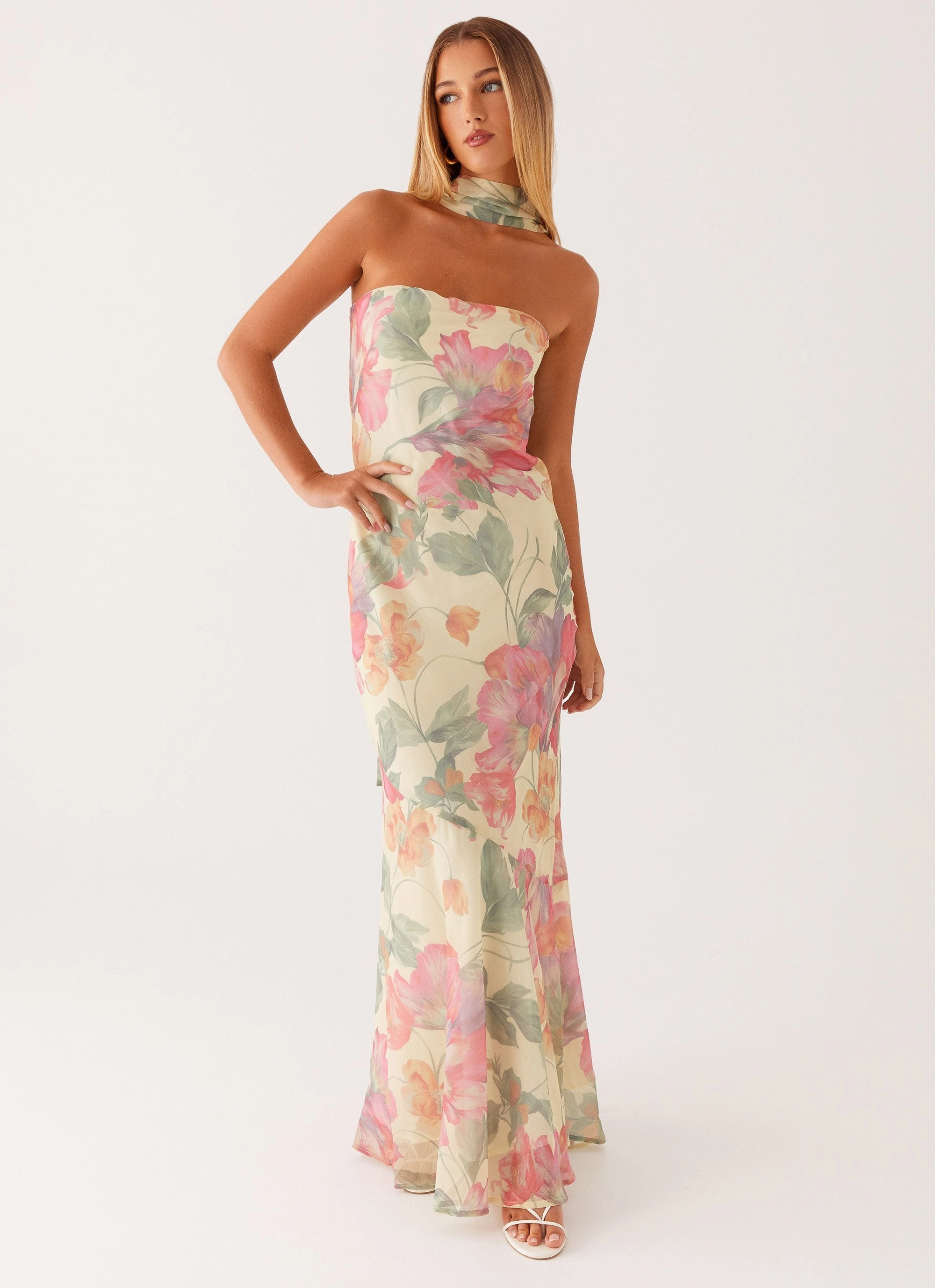 Under The Pagoda Maxi Dress - Yellow Peony Day To Night Romantic Soft