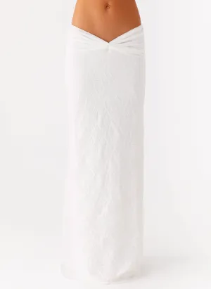 Briene Maxi Skirt - White Simple Fashion